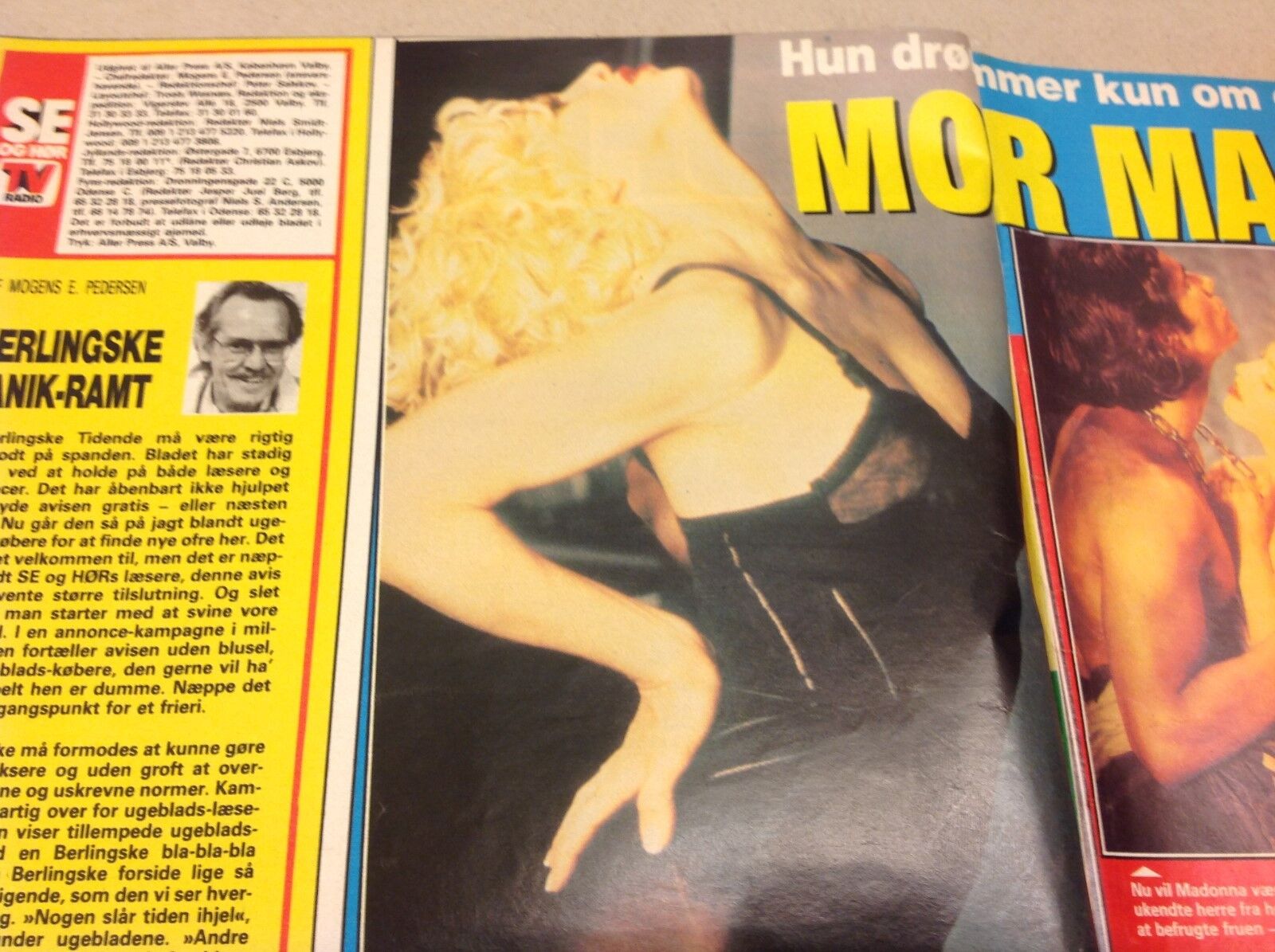 Madonna Wants Children Front Cover Vintage Danish Magazine 1989 "Se og Hoer"