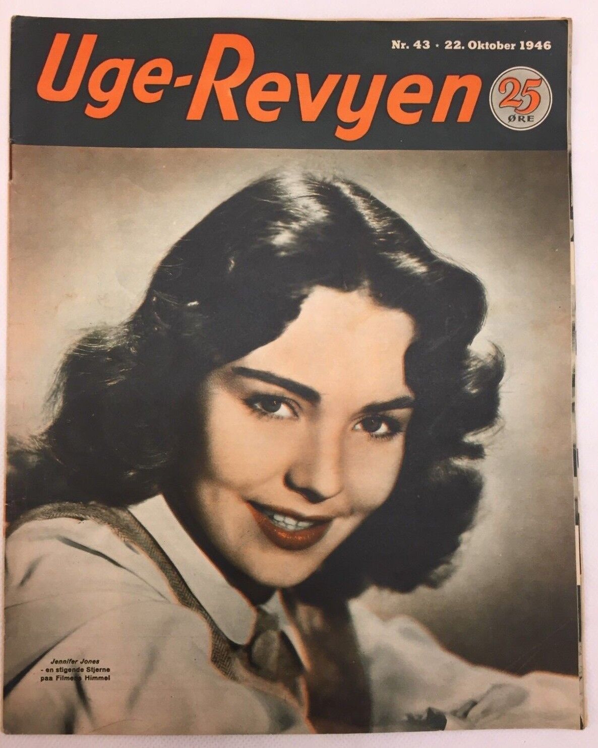 Jennifer Jones On The Front Cover Danish Weekly Vintage Magazine Uge-Revyen 1946