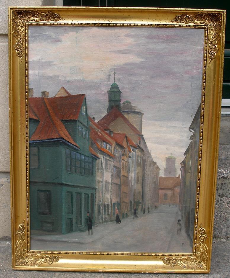 Professor Iversen (1886) Hazy morning at Landemaerket Copenhagen Ca 1910