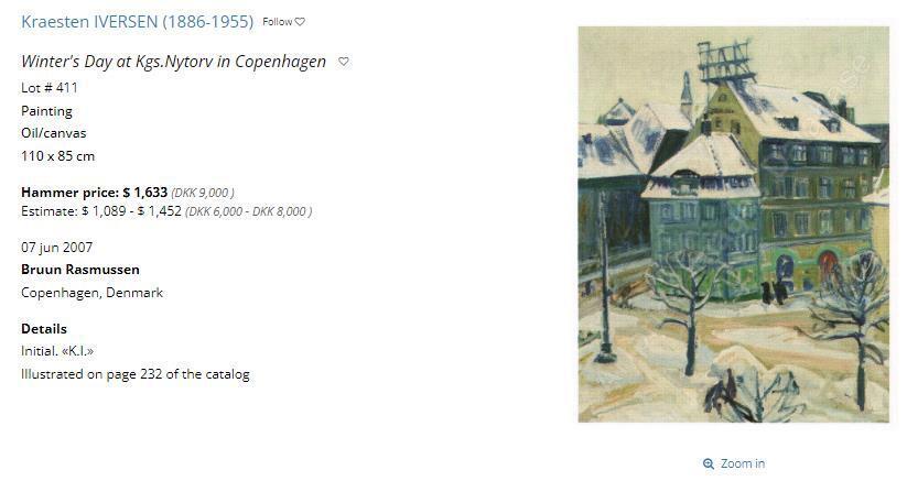 Professor Iversen (1886) Hazy morning at Landemaerket Copenhagen Ca 1910