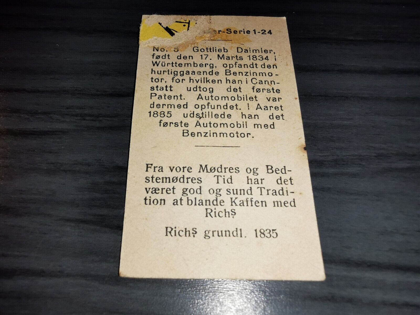 Gottlieb Daimler 1927 Richs card Danish Version # 6