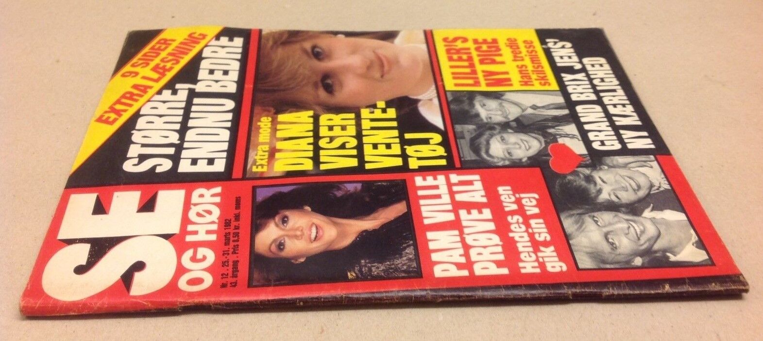 Victoria Principal Dallas Pam Front Cover Vtg Danish Magazine 1982 "Se og Hoer"