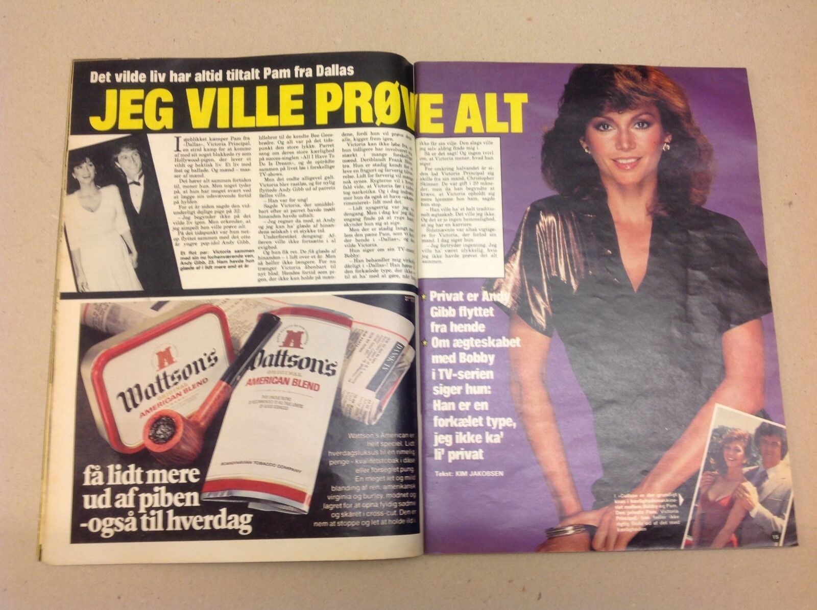 Victoria Principal Dallas Pam Front Cover Vtg Danish Magazine 1982 "Se og Hoer"