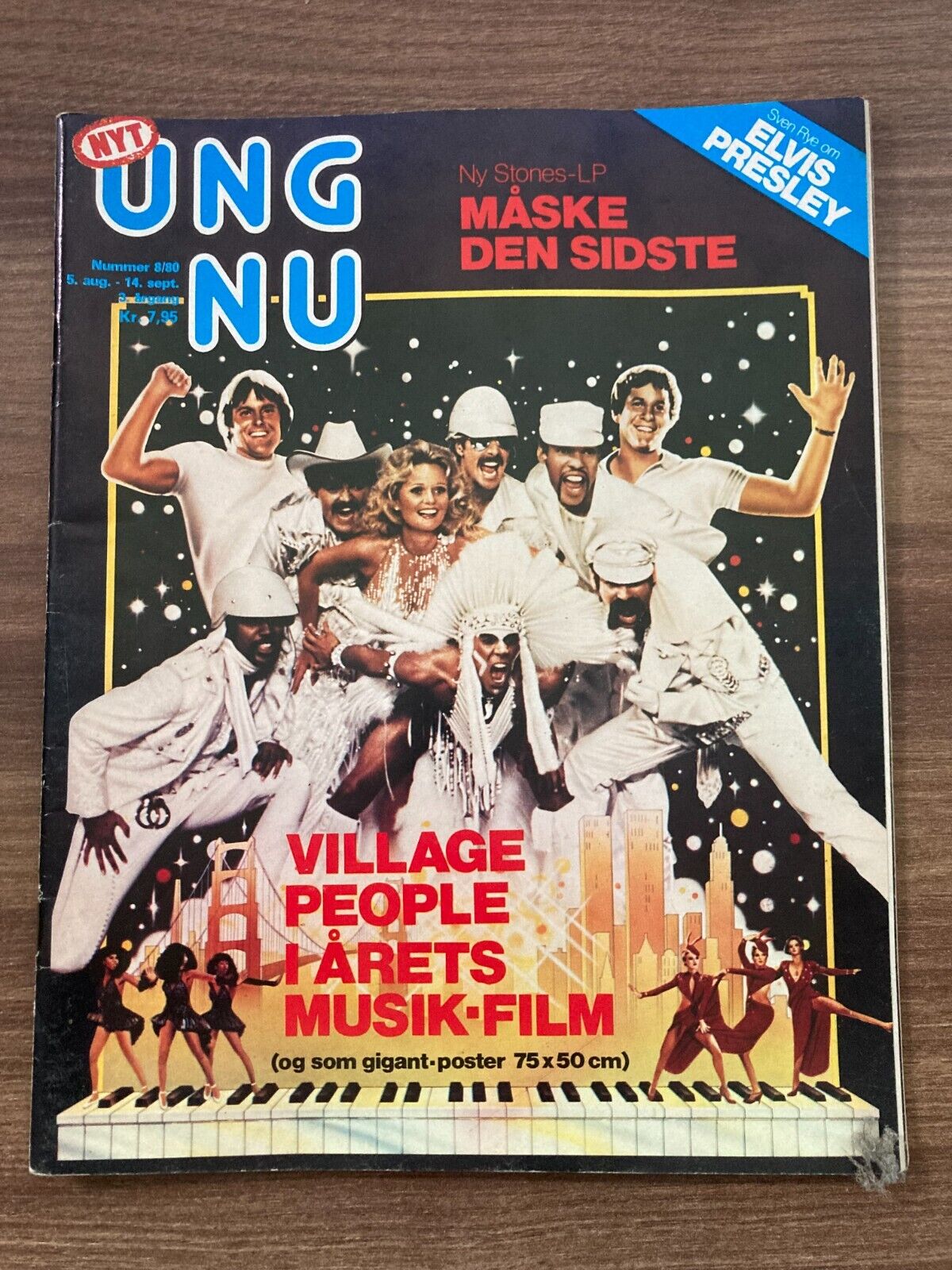 Danish Ung Nu Magazine No 8/80 - Village People  Elvis Presley - August 1980