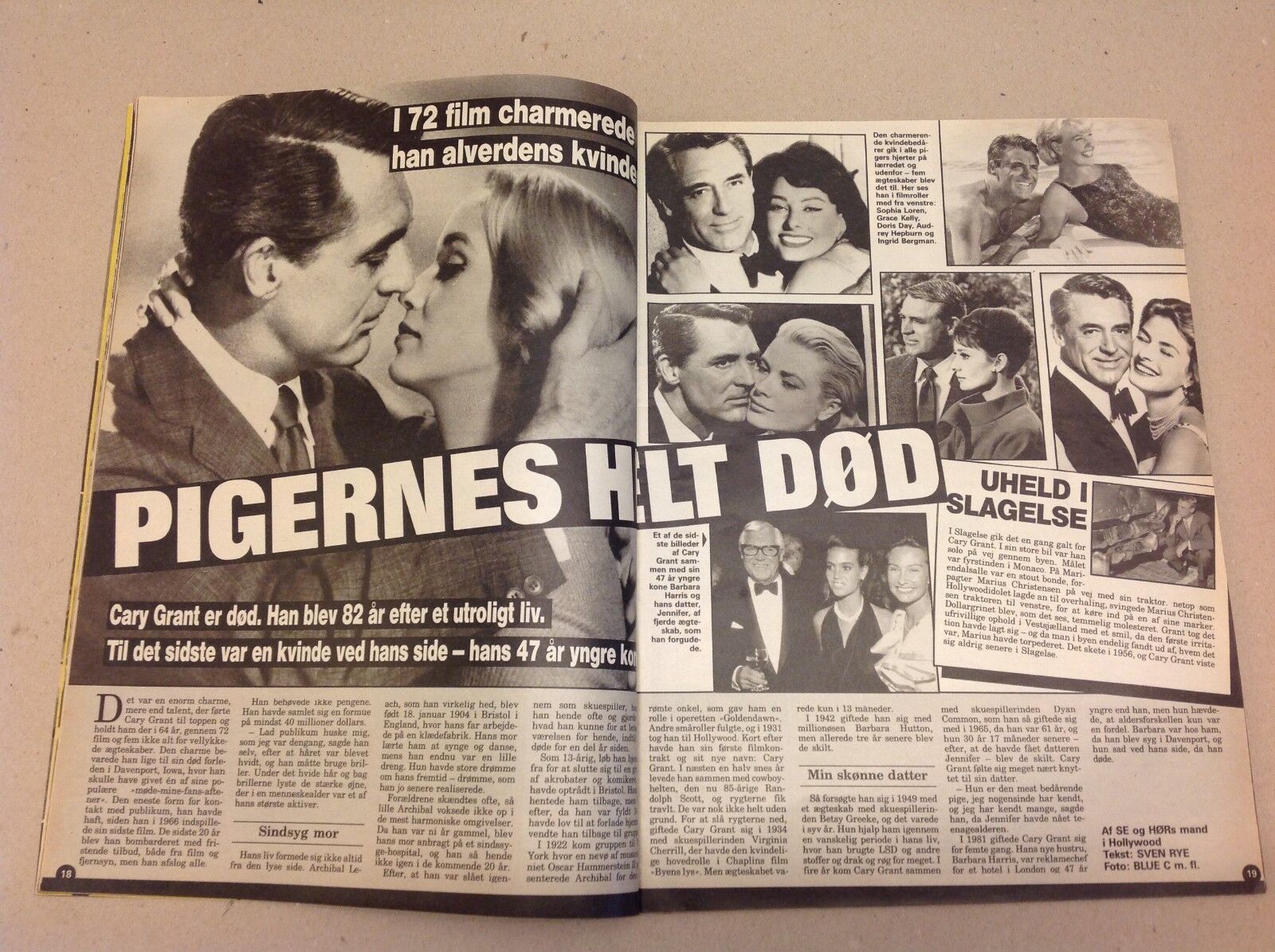 Cary Grant Death Memorial +Dynasty Back Cover Danish Magazine 1986 "Se og Hoer"