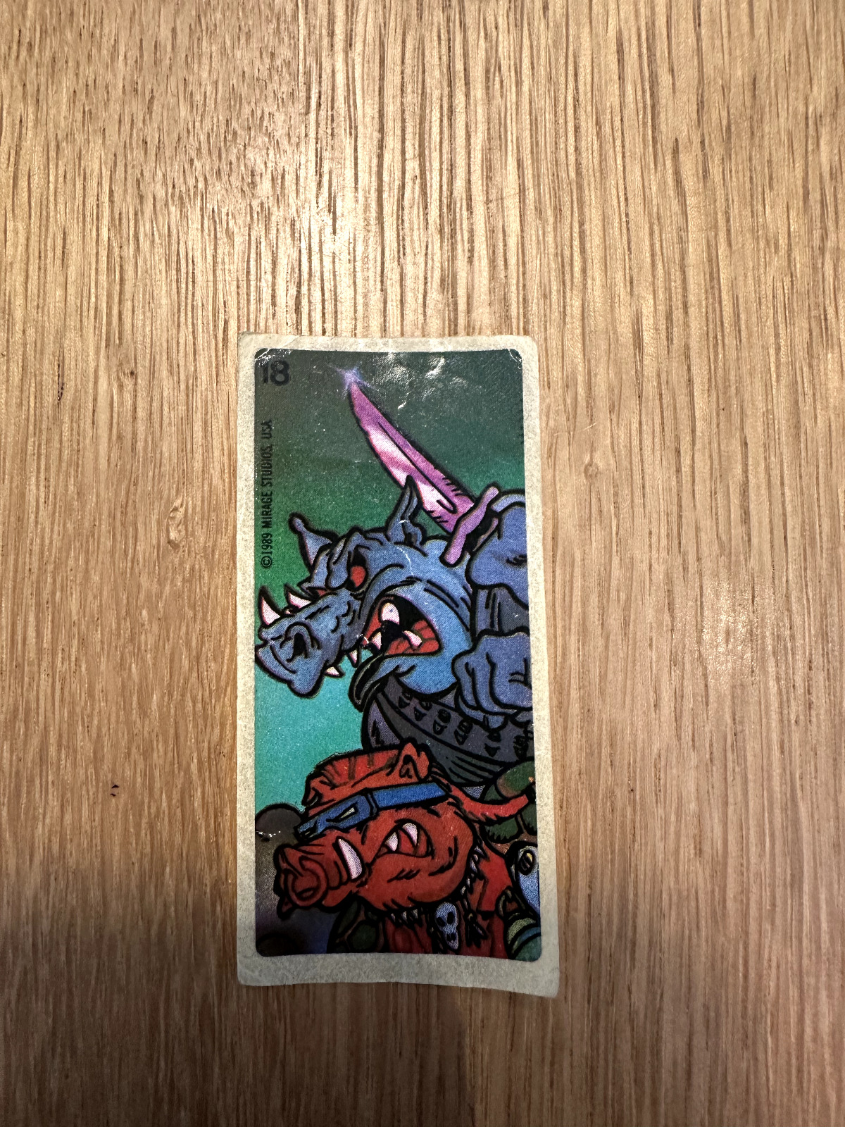 TEENAGE MUTANT NINJA TURTLES 1989 Mirage Studios BUBBLE GUM Sticker No 18