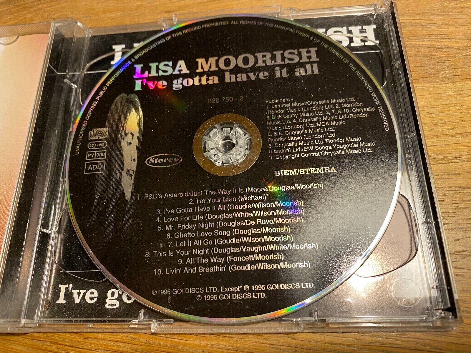 LISA MOORISH / GEORGE MICHAEL "I´VE GOTTA HAVE IT ALL" 1996 2 X CD GO DISC´S OOP