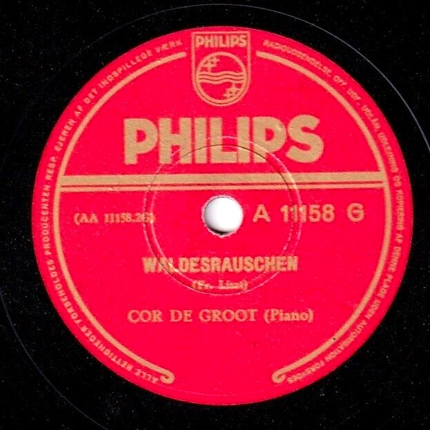 de Groot Liszt (Waldesrauschen) + Sinding + Grieg Philips A 11158 G NM(-)