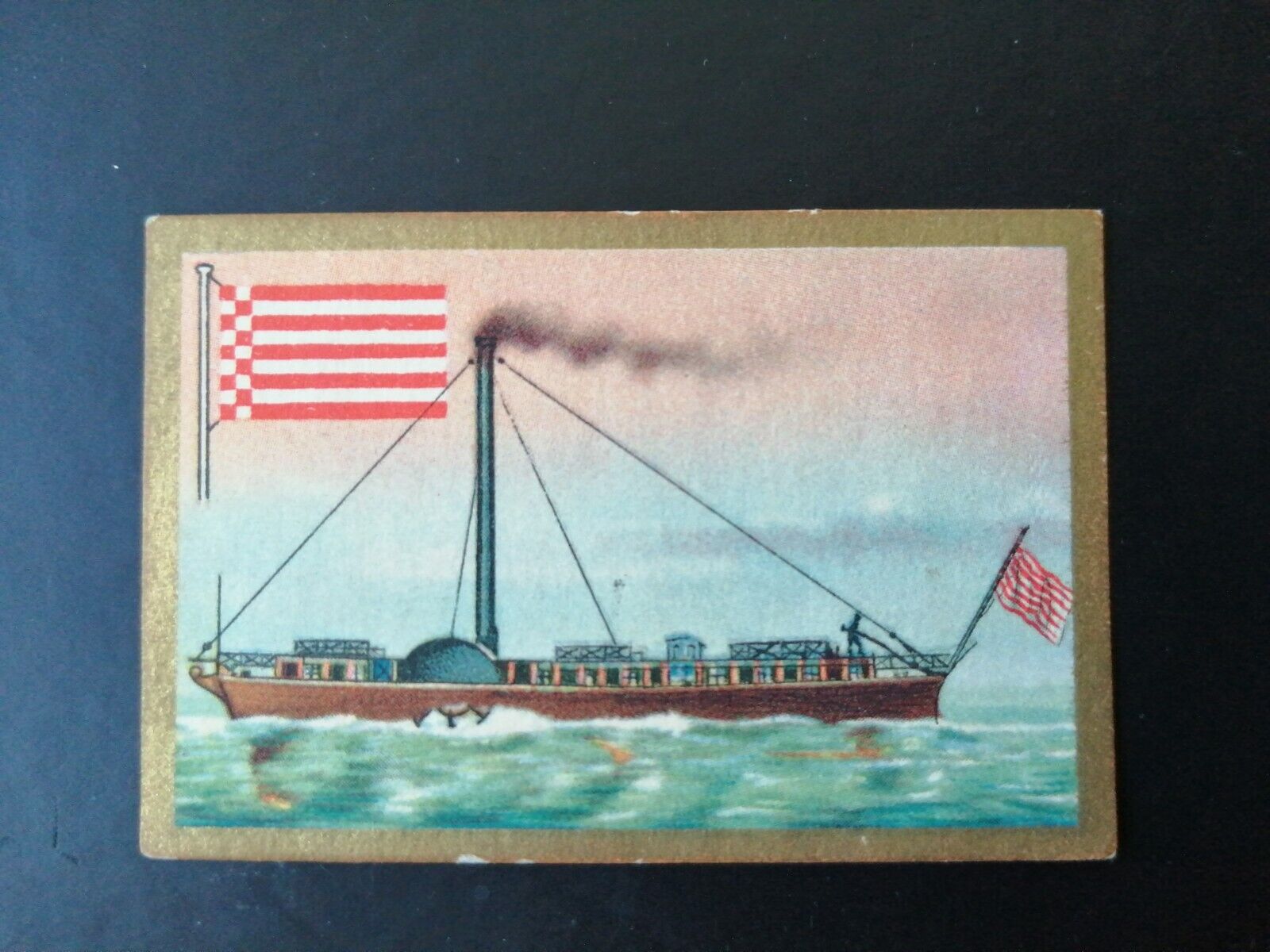 German SABA tobacco ship trading card 1931-33No 21 " Weser" Germany