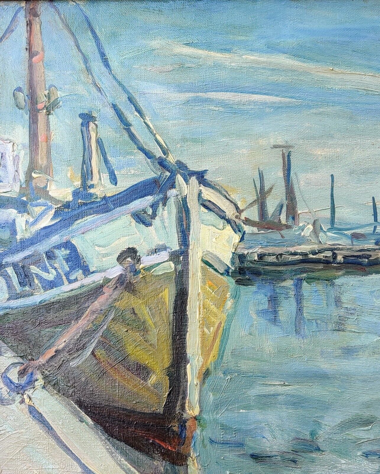 Aage Bernhard-Frederiksen (1883-1963): FISHING BOATS HARBOR SKAGEN