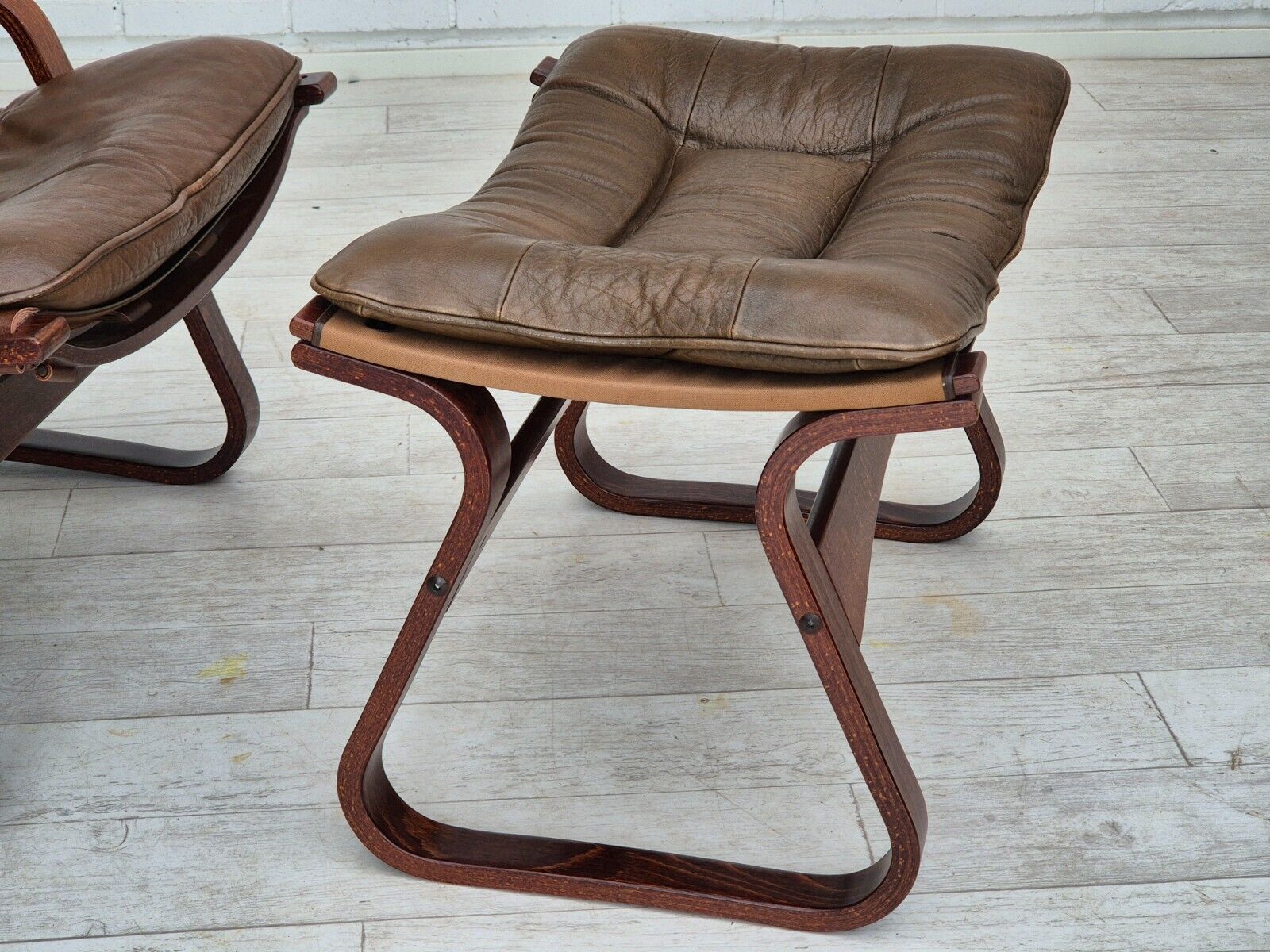 1970s, Norwegian design, lounge chair with footstool, original condition.