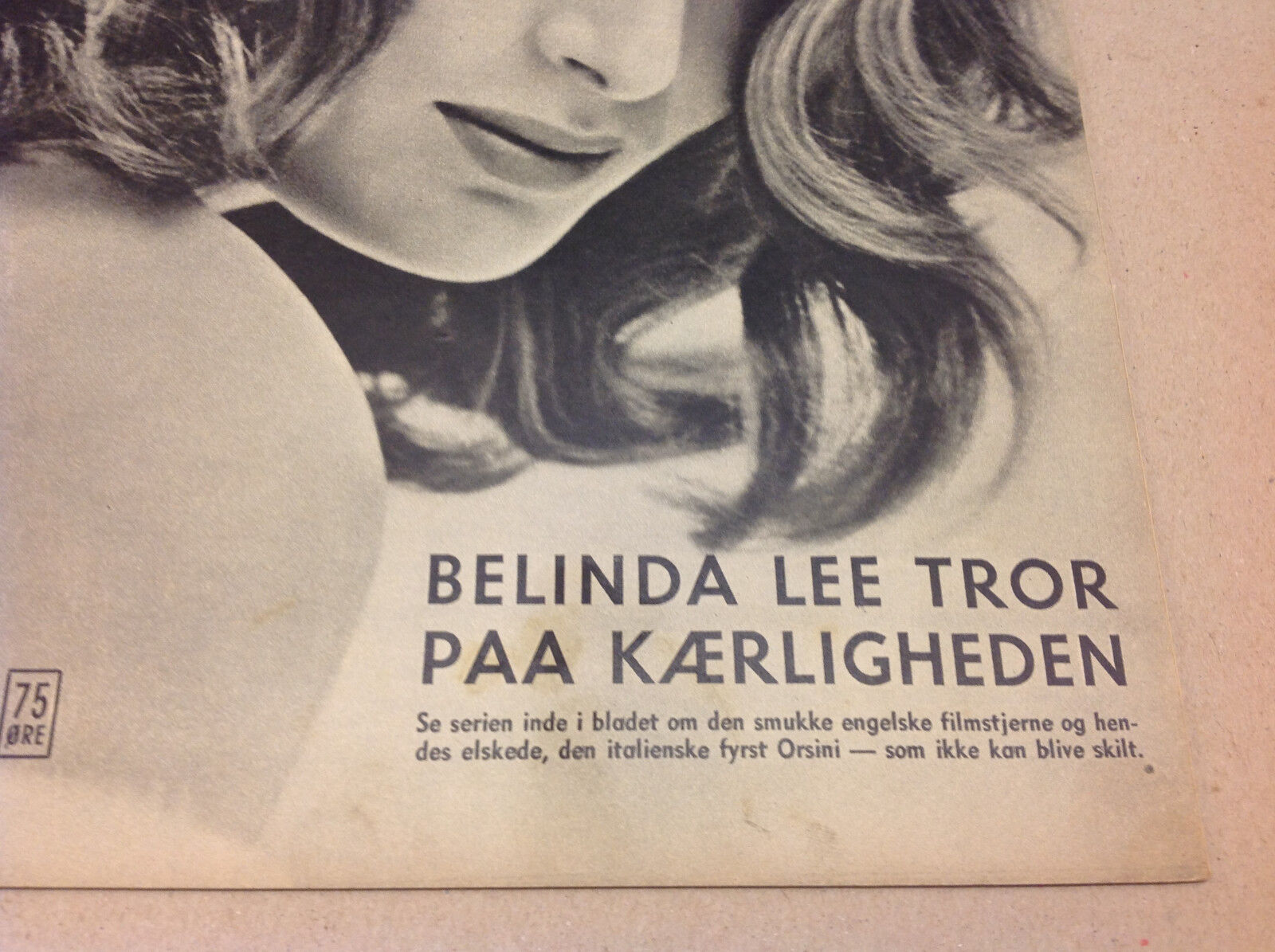 BELINDA LEE ACTRESS ON FRONT COVER VINTAGE DANISH Magazine Billed-Bladet 1958