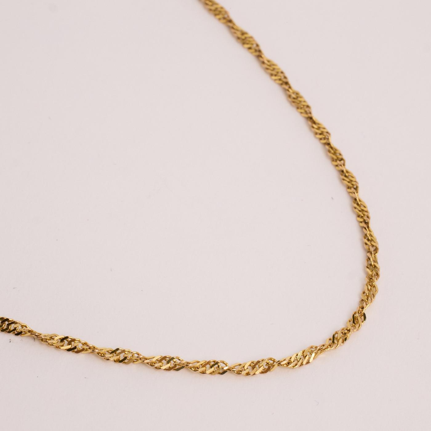 Singapore chain Necklace in 8K Gold 1673 inches | Vintage Solid Gold