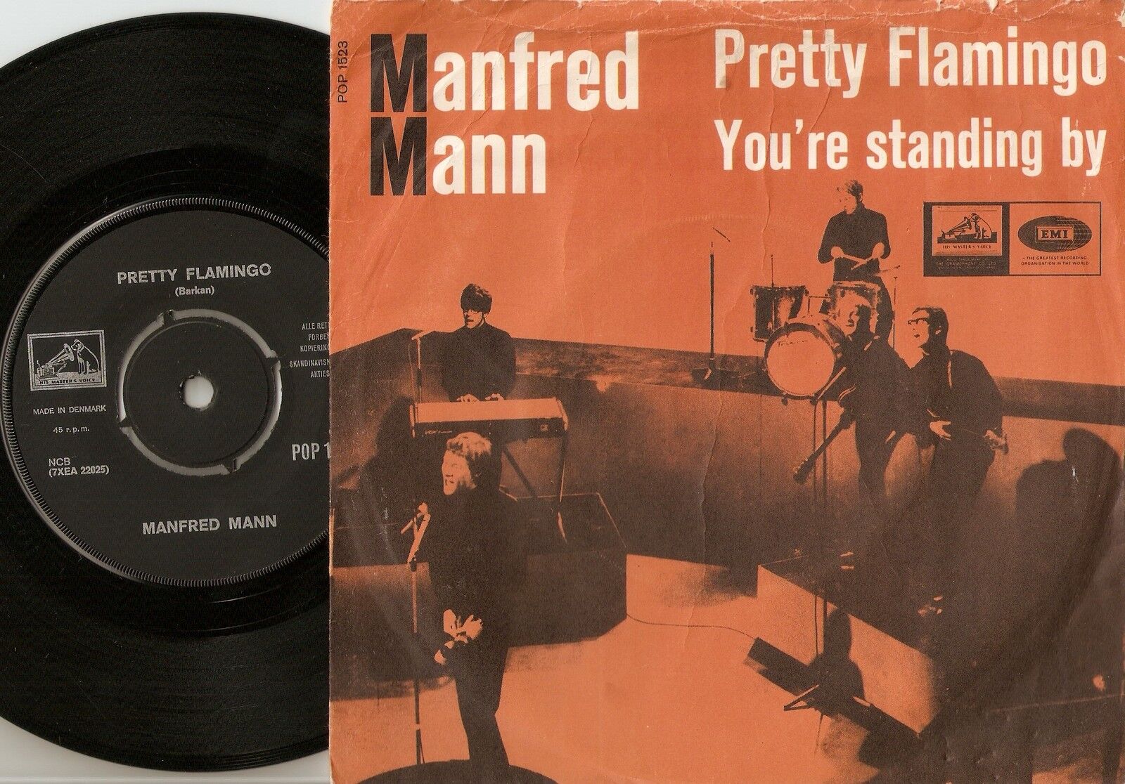 MANFRED MANN PRETTY FLAMINGO  STANDING DANISH 45+PS 1966 MOD FREAKBEAT BEAT RB