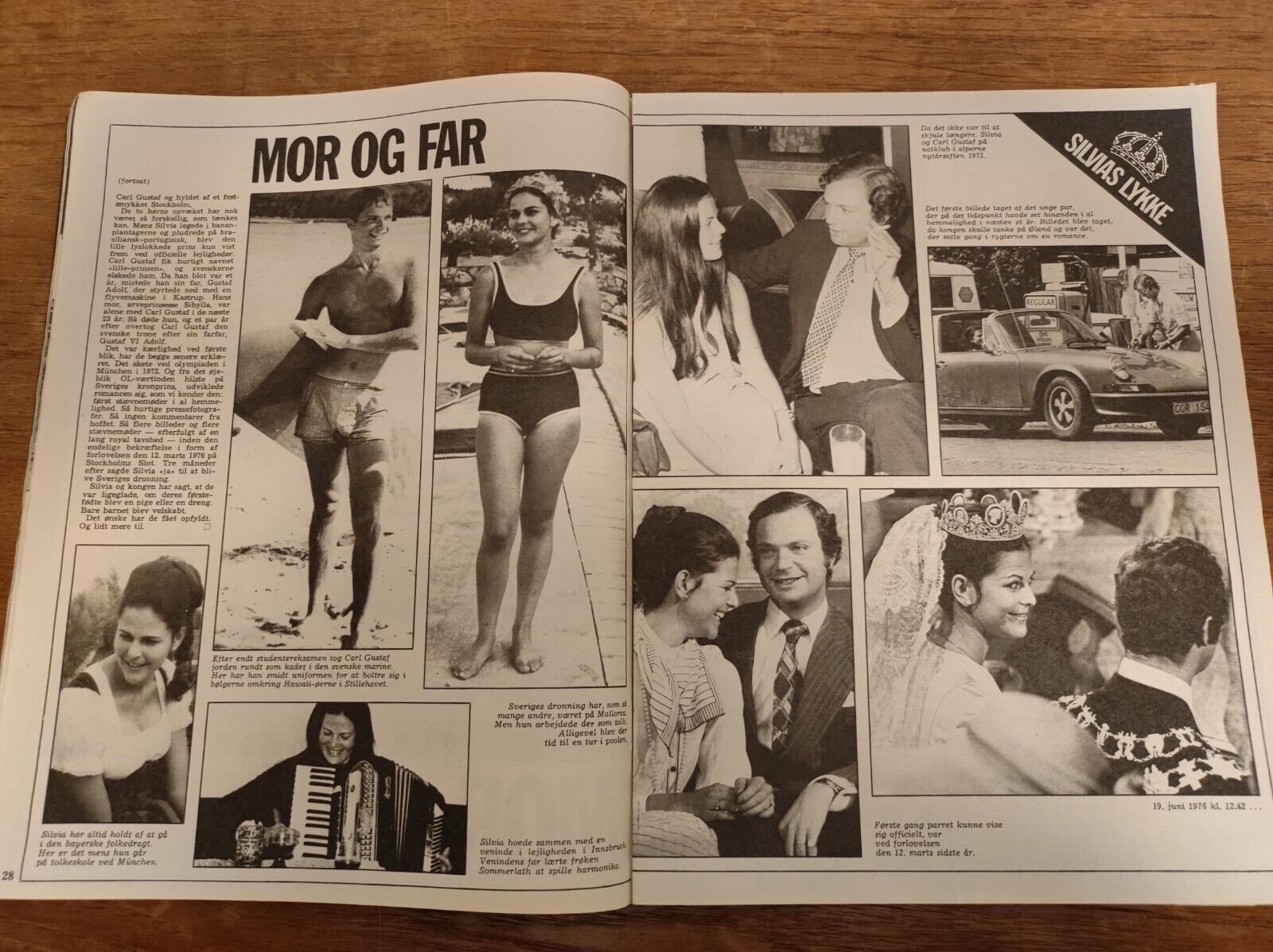 QUEEN SILVIA Victoria MARGRETHE Ingrid MARILYN MONROE 1977 Danish Magazine BB12