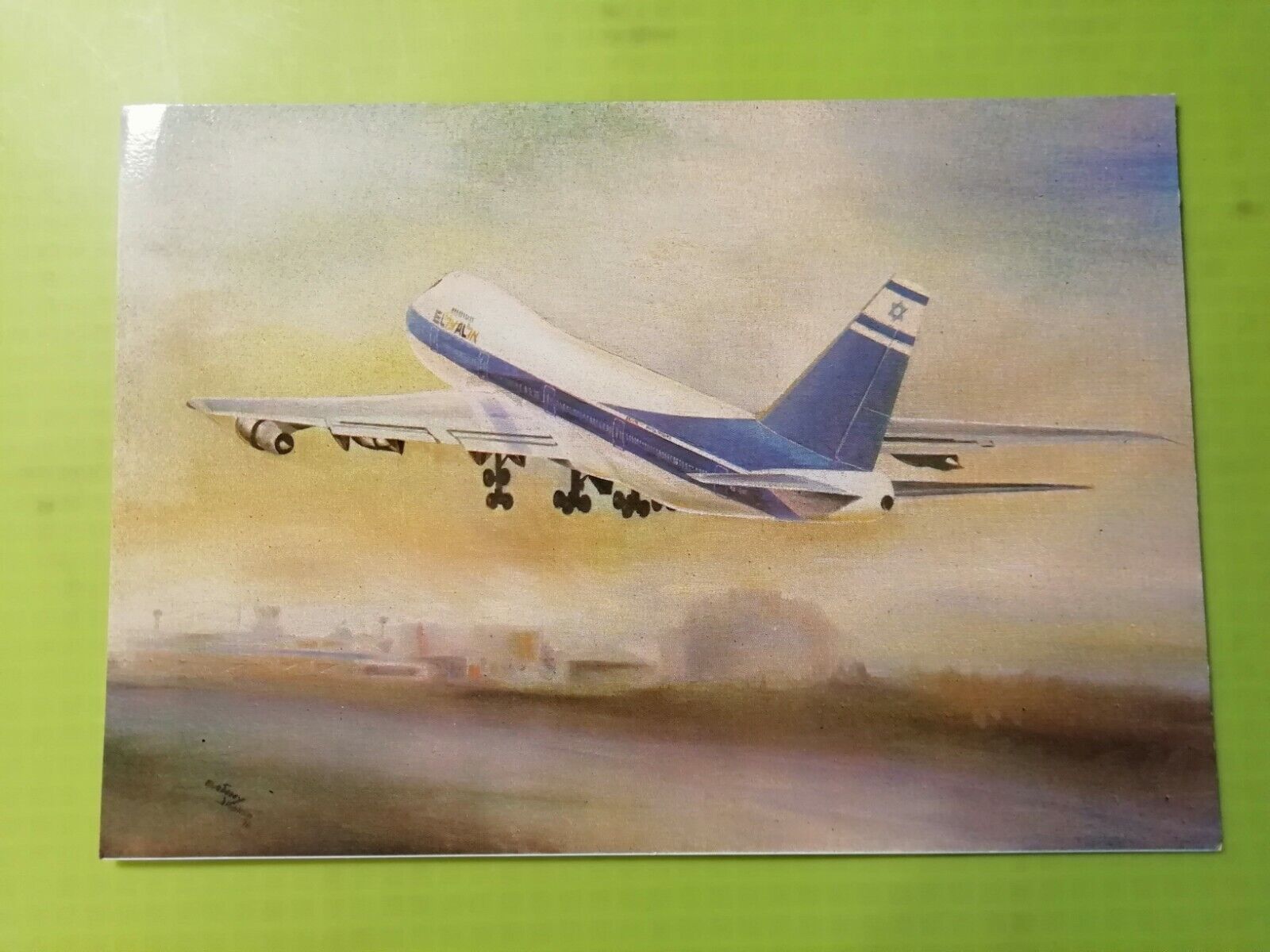 Aviation postcardEL ALIsraelBoeing 747-BAmerican made Unposted