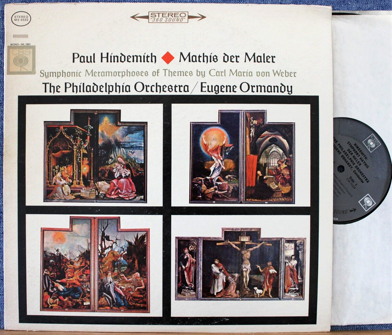 Ormandy Hindemith (Mathis der Mahler; Metamorphosen) Col MS 6562 2-Eye NM(-)