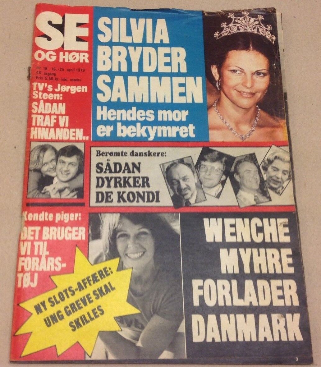 Queen Silvia of Sweden Princess Victoria Vtg Danish Magazine 1979 "Se og Hoer"