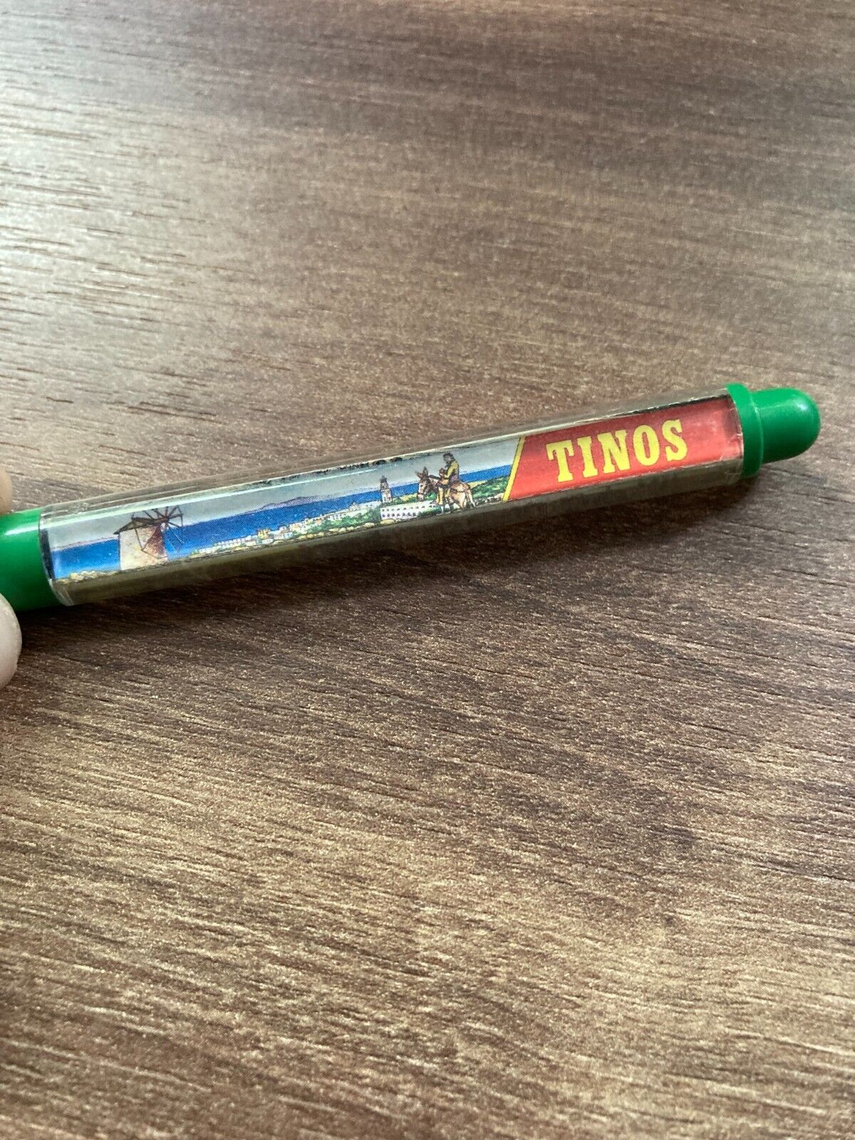 Vintage Tinos Greece Souvenir Pen Keychain - Rare 1980s Collectible