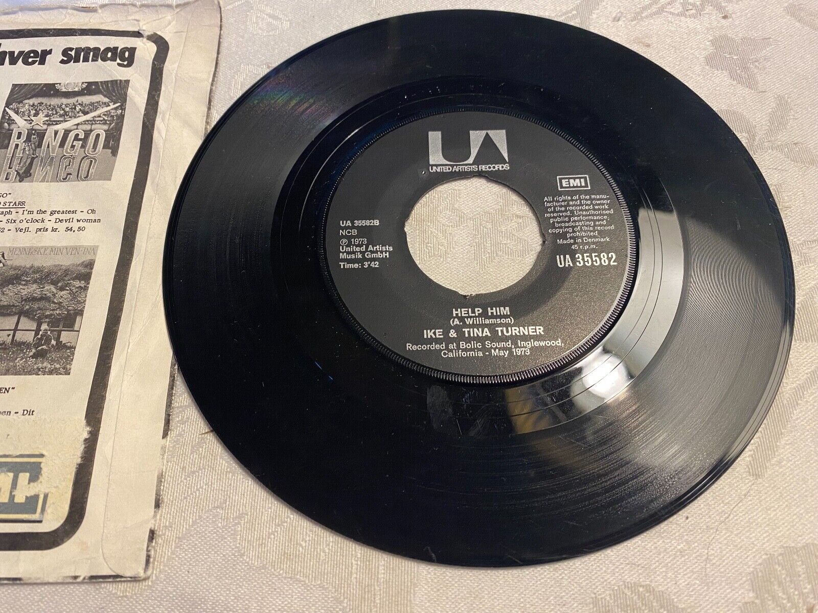 IKE  TINA TURNER "NUTBUSH CITY LIMITS / HELP HIM" 1973 NCB UA  EMI DENMARK OOP