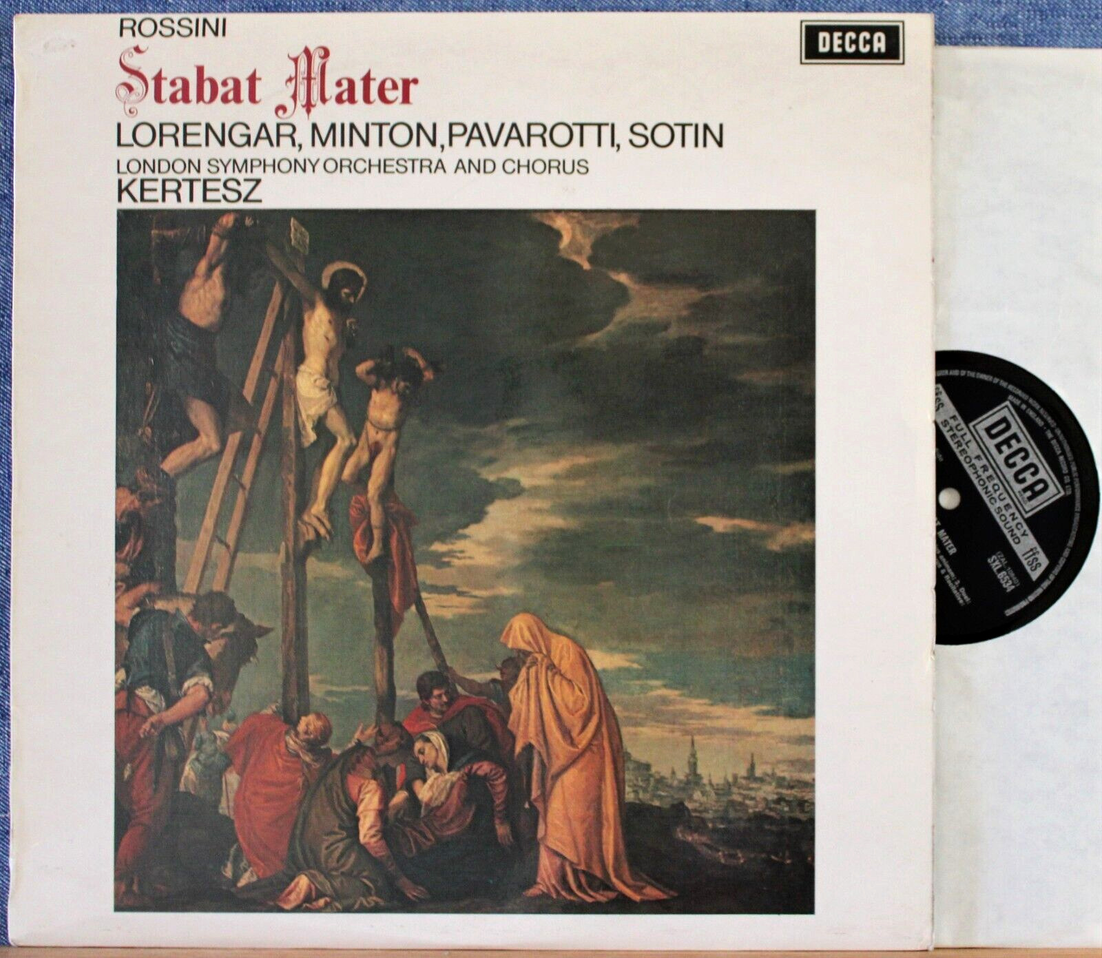 Kertesz (w Lorengar; Pavarotti; etc) Rossini (Stabat Mater) Decca SXL 6534 NM