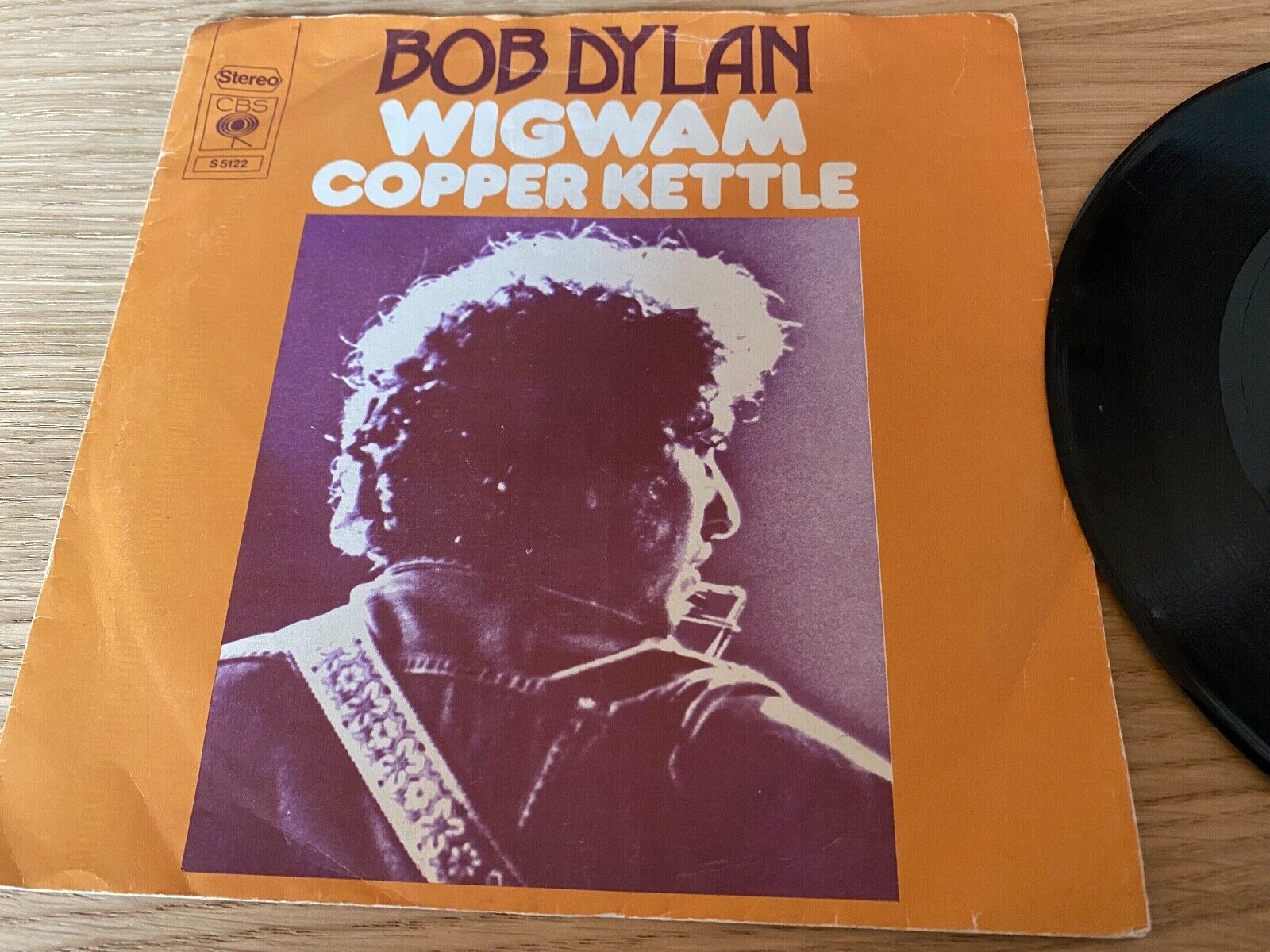 BOB DYLAN "WIGWAM / COPPER KETTLE 1970 CBS RECORDS DUTCH 1 PRESSING 7 INCH RARE