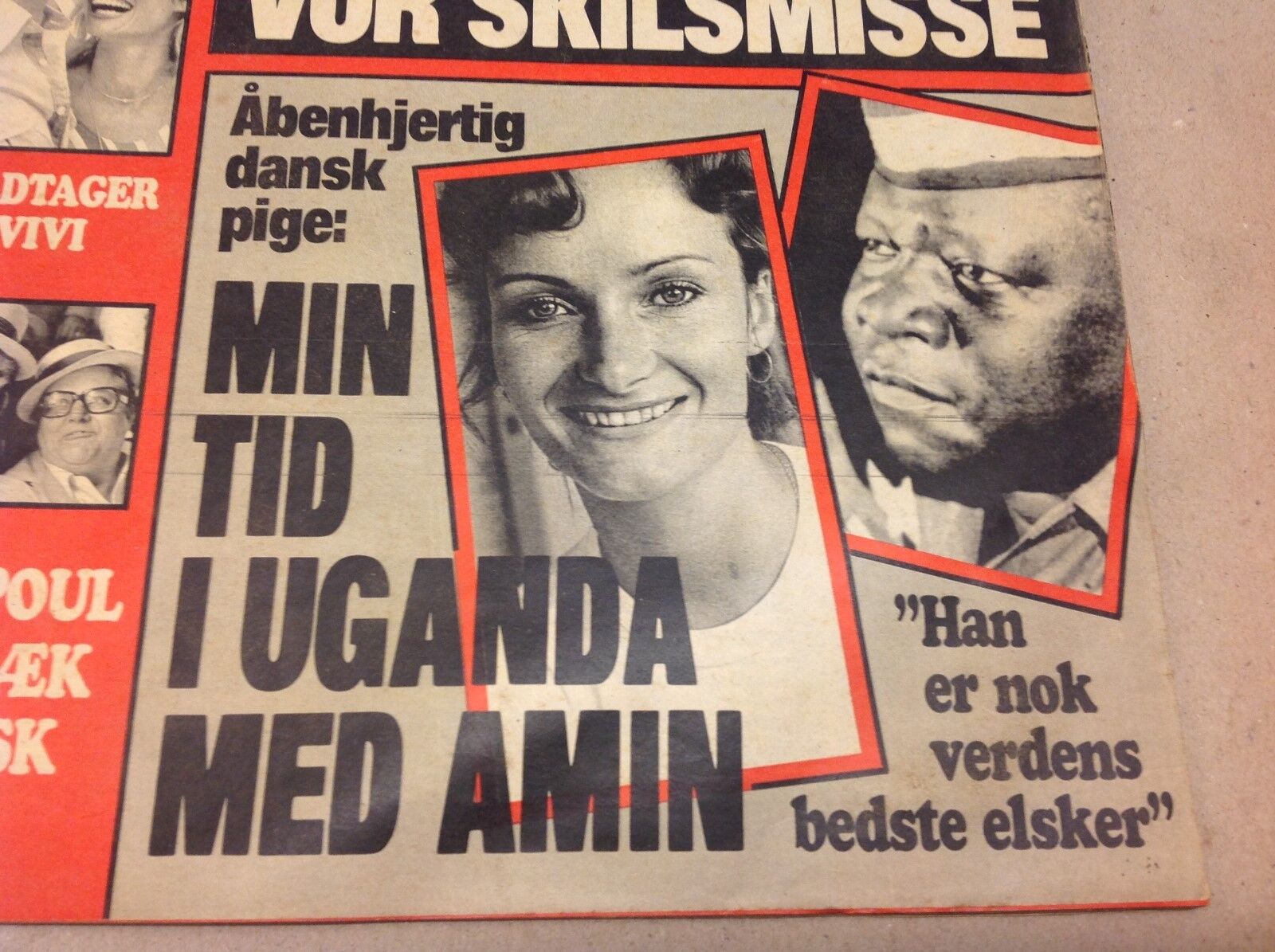 Idi Amin Danish Stewardess Love Affair Front Cover Old Vtg Danish Magazine 1978