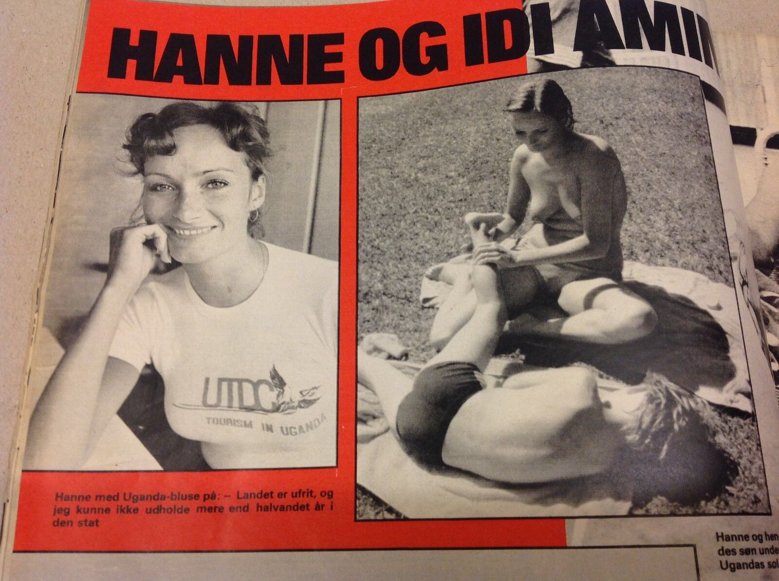 Idi Amin Danish Stewardess Love Affair Front Cover Old Vtg Danish Magazine 1978