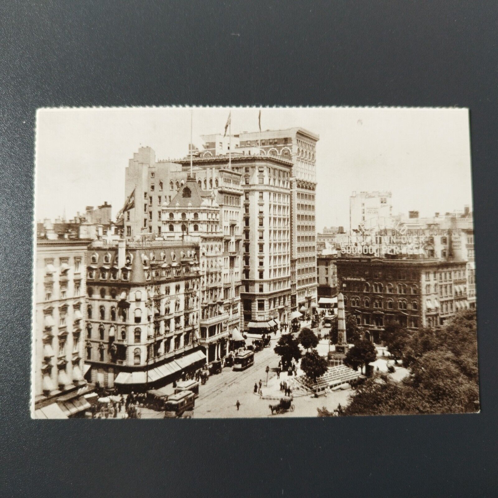 NY CityBroadway at Madison Square with the Worth Monument1893Reprint 1976