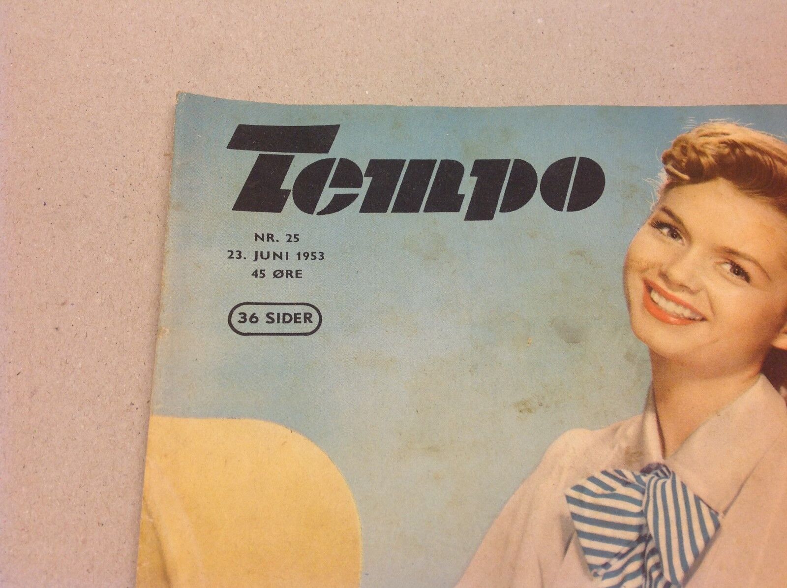 Debbie Reynolds Metro Front Cover Original Vintage Danish Magazine "Tempo" 1953