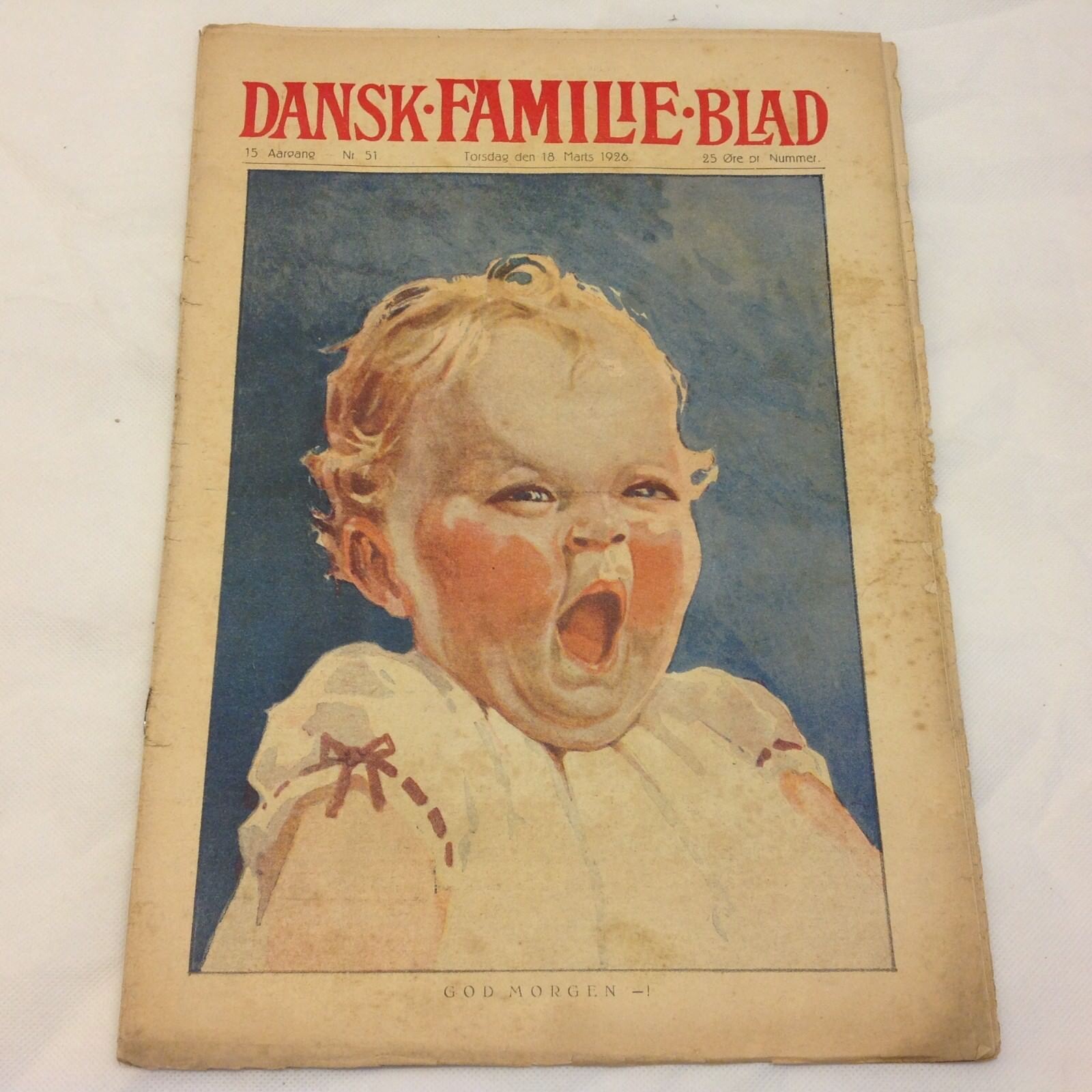 Art Deco Illustration Antique Original 1926 Danish Magazine "Dansk Familieblad"