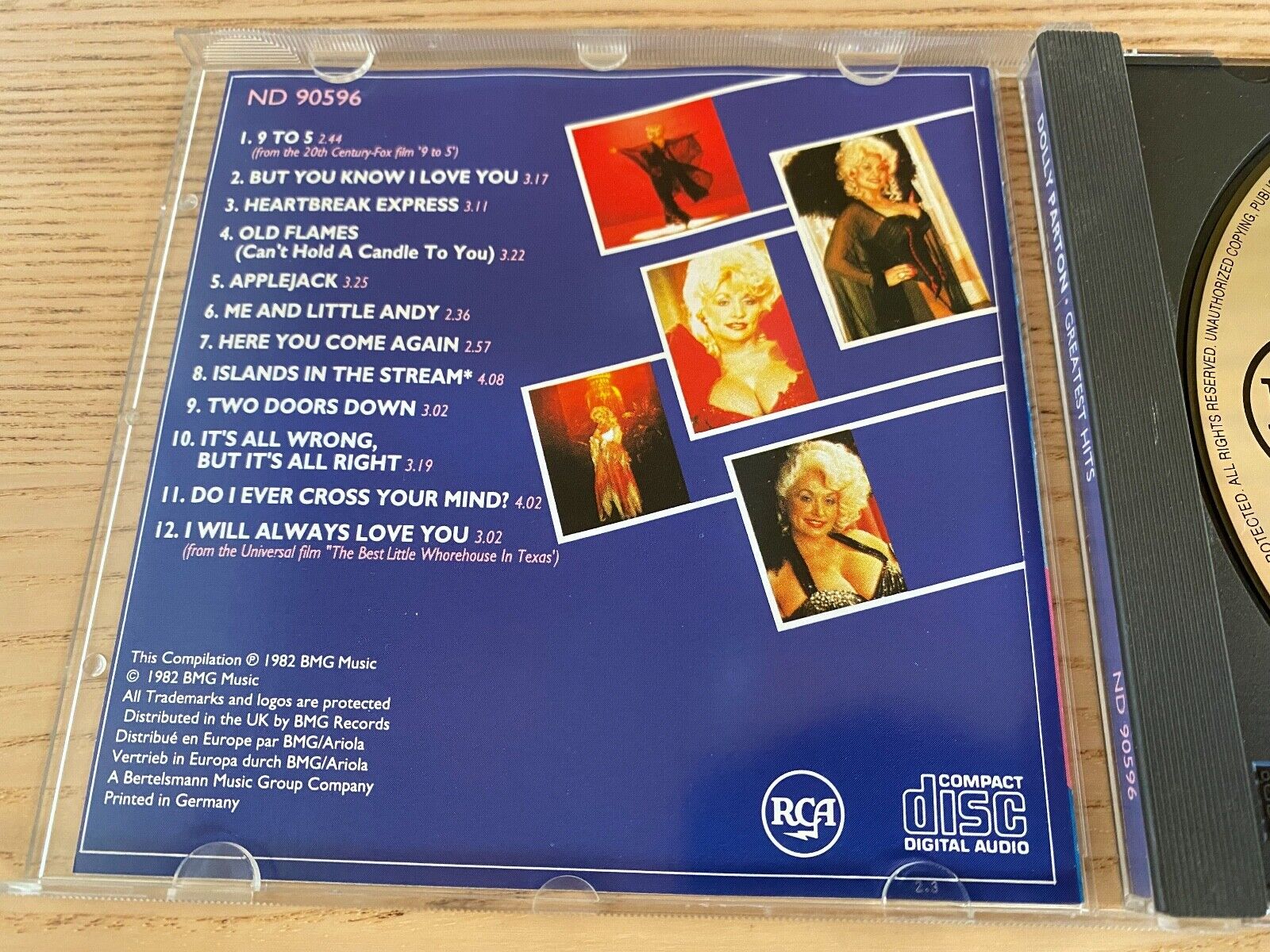 Dolly Parton "GREATEST HITS" 1982 RCA BMG RECORDS 12 TRACK CD ALBUM WEST GERMANY