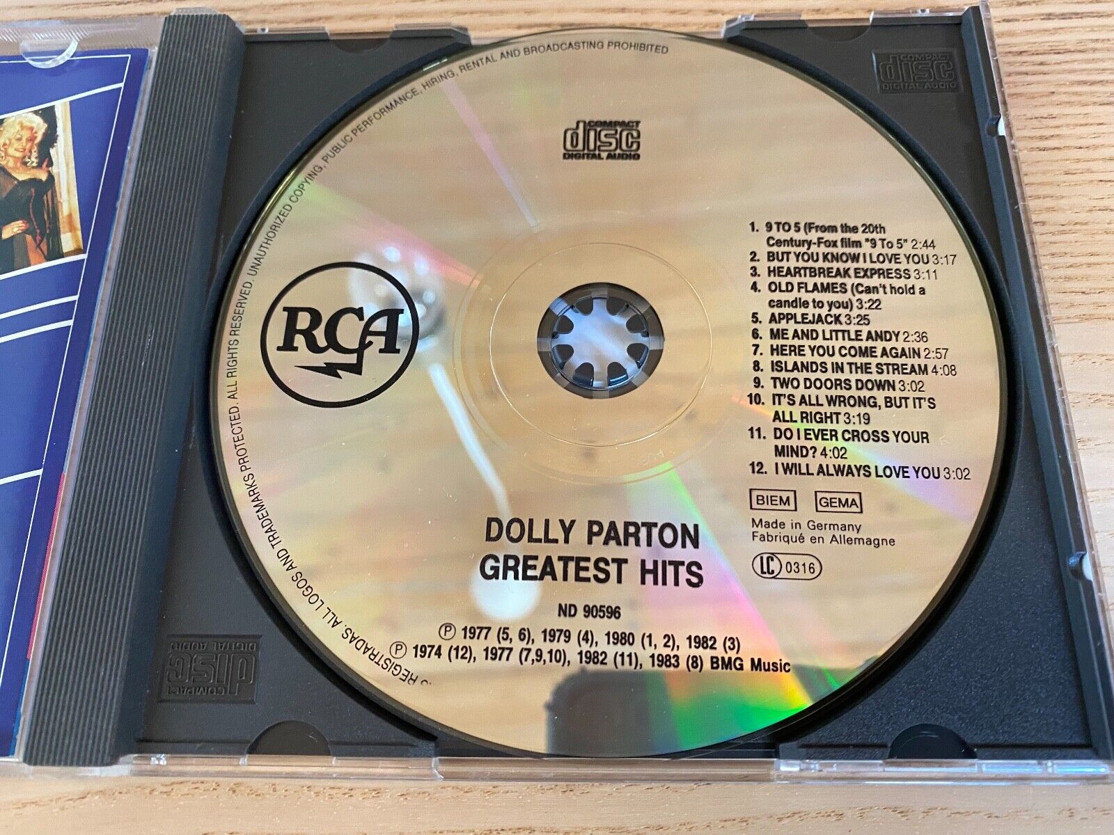 Dolly Parton "GREATEST HITS" 1982 RCA BMG RECORDS 12 TRACK CD ALBUM WEST GERMANY