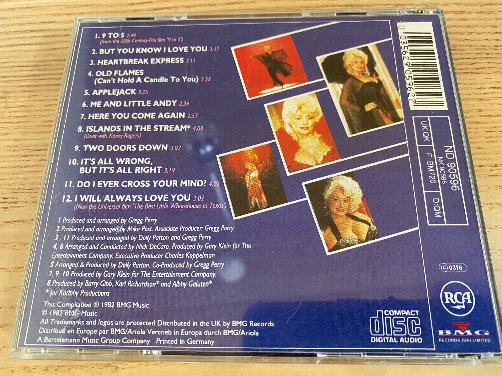 Dolly Parton "GREATEST HITS" 1982 RCA BMG RECORDS 12 TRACK CD ALBUM WEST GERMANY