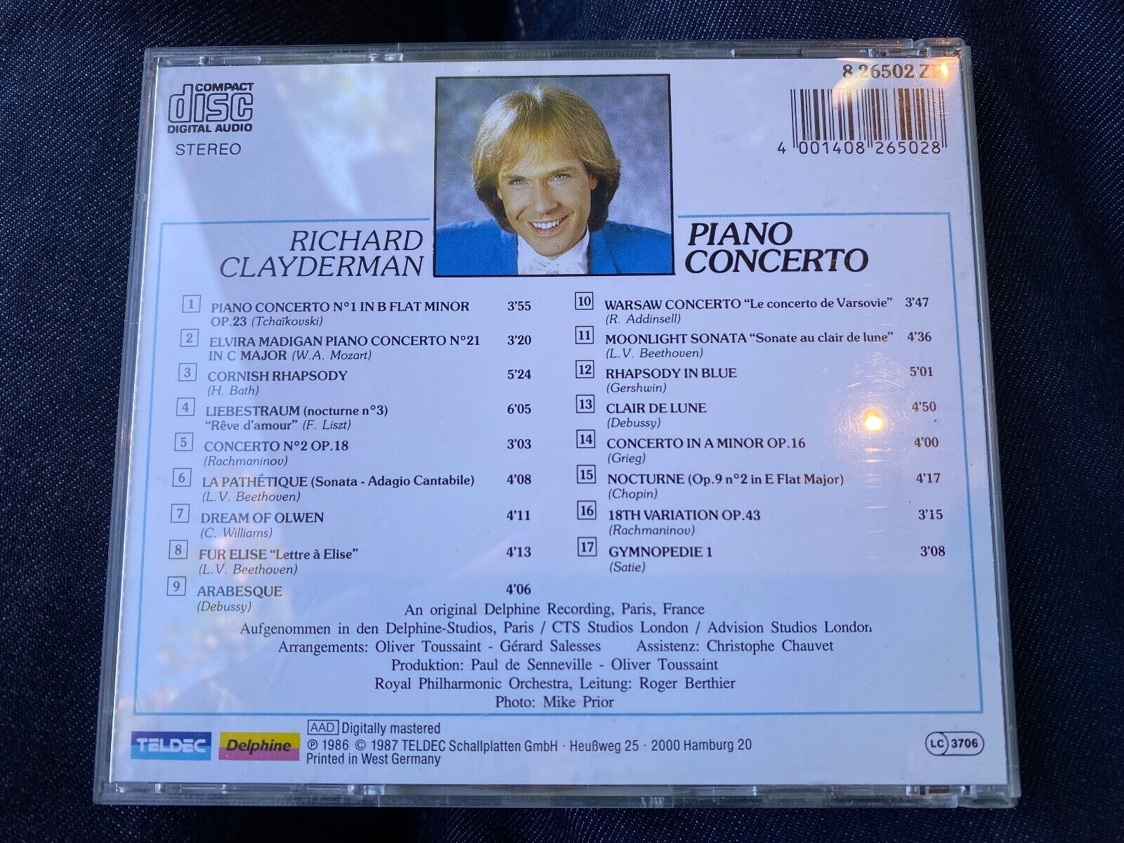 RICHARD CLAYDERMAN "COLLECTION DE LUXE GREAT INSTRUMENTALS" CD ALBUM TELDEC RARE