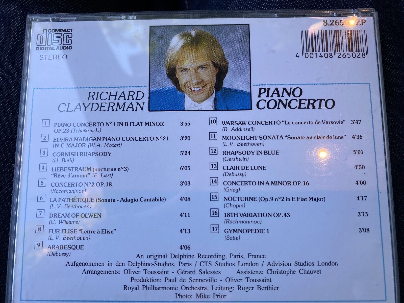 RICHARD CLAYDERMAN "COLLECTION DE LUXE GREAT INSTRUMENTALS" CD ALBUM TELDEC RARE