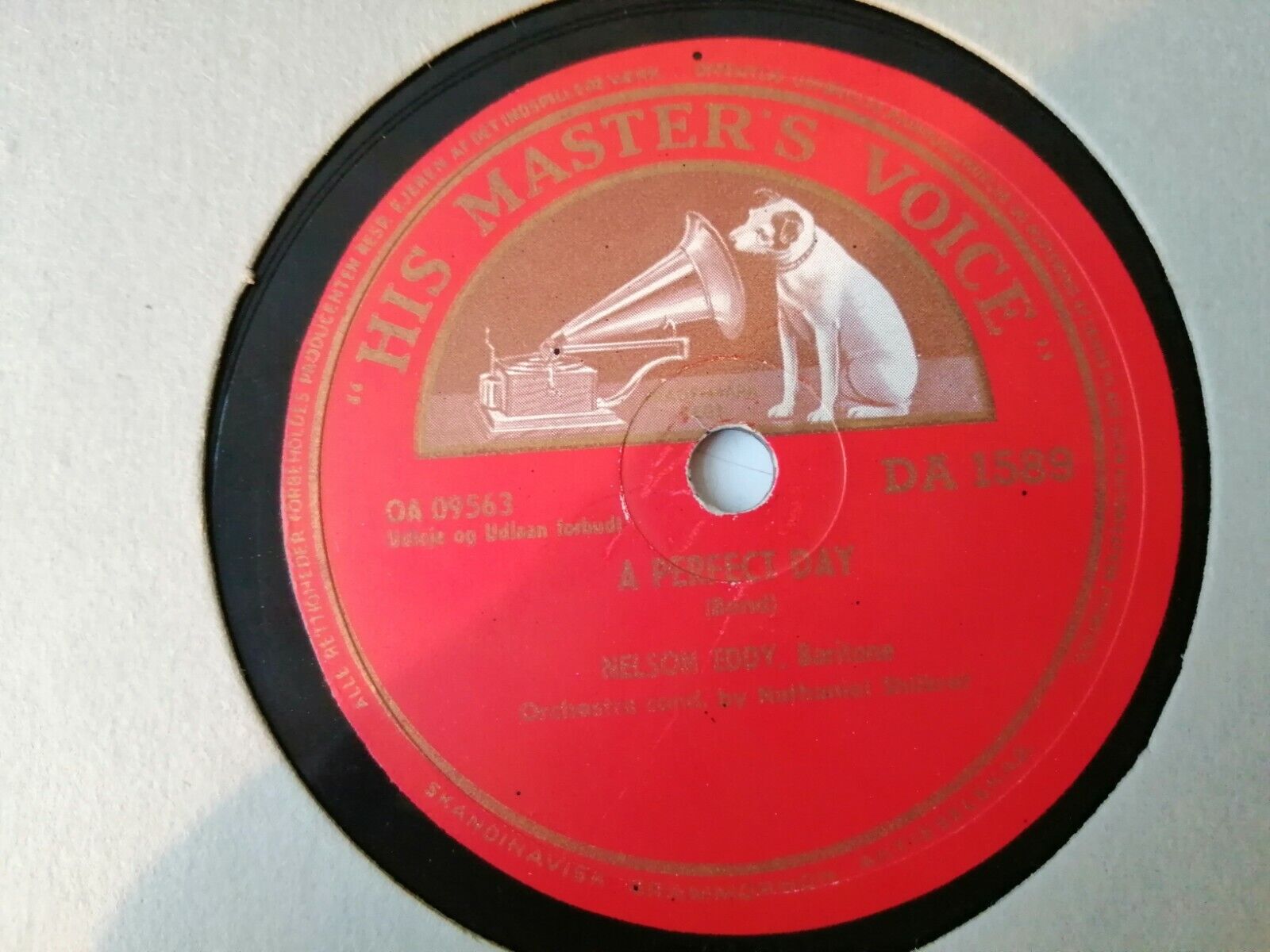 78 RPM NELSON EDDYThe Rosary/A Perfect Day Mercury Denmark