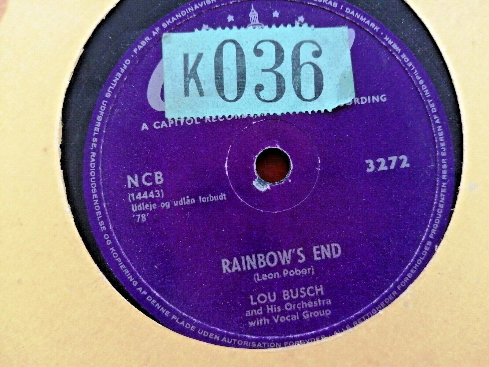 78 RPM  shellac Lou Busch: Zambezi / Rainbow's EndCapitol 3272