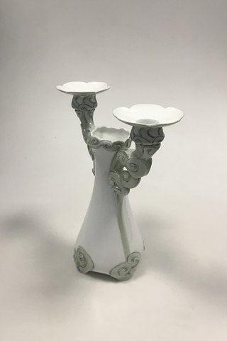 Royal Copenhagen Art Nouveau Vase and 2 armed Candlestick No 408