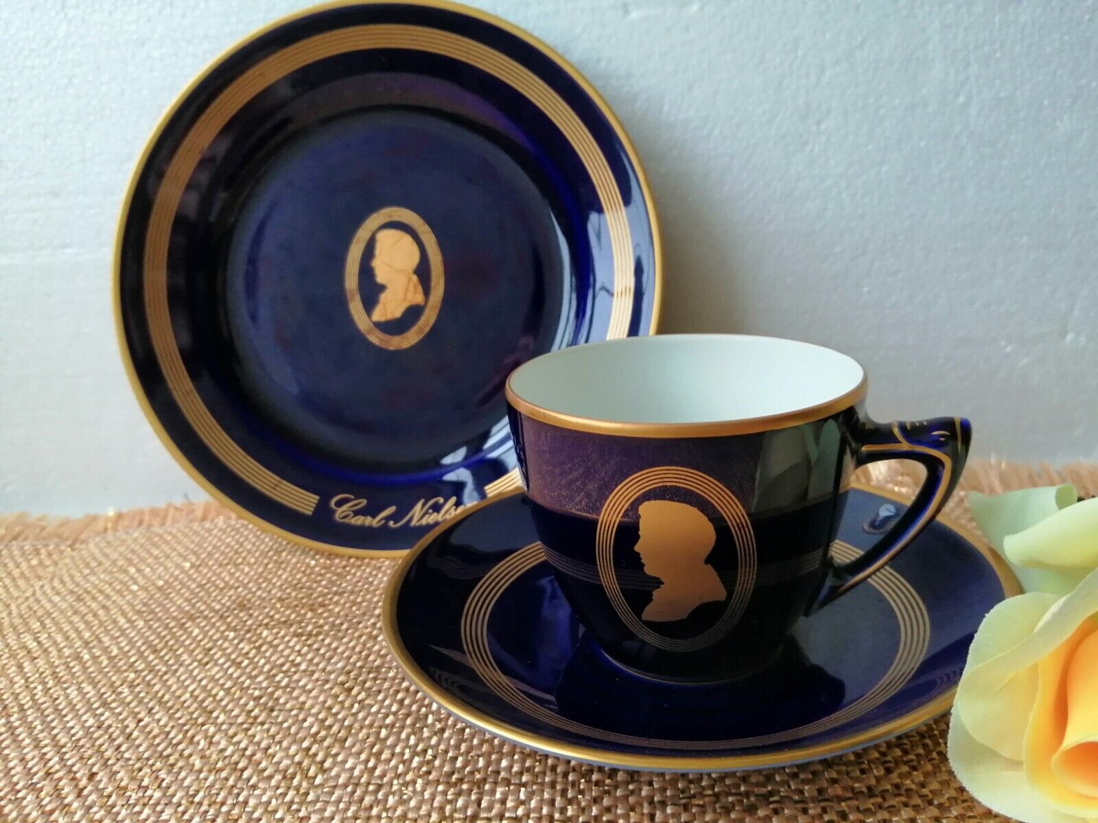 Bing  Grondahl Composer coffee setReal Gold decorCARL NIELSEN Rare set