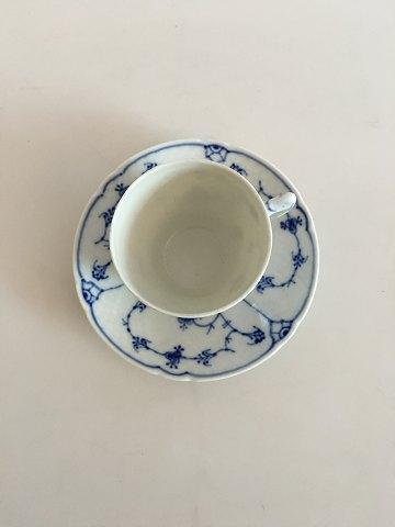 Bing and Grondahl Blue Traditional Blue Fluted Mocca Cup and Saucer No 463