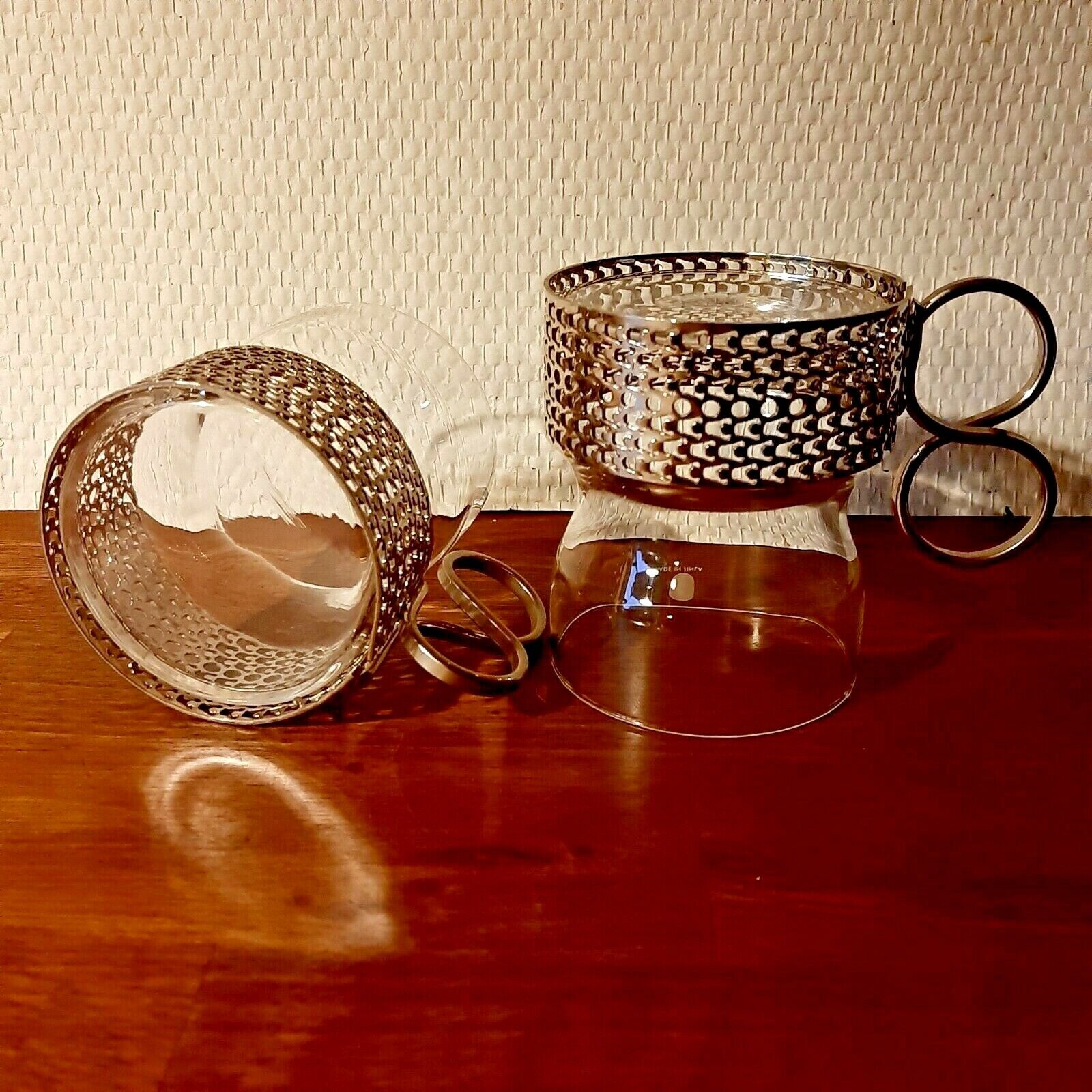 2 TSAIKKA Hot Drink Glasses by Timo Sarpaneva for IITTALA Finland