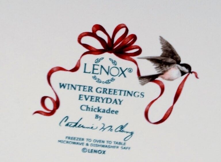 Catherine McClung for Lenox "Winter greetings everyday" Six dinner plates