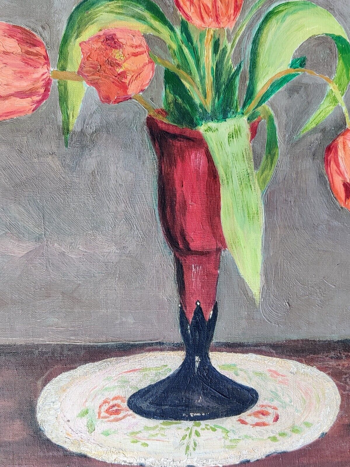 TULIPS IN A VASE original oil painting