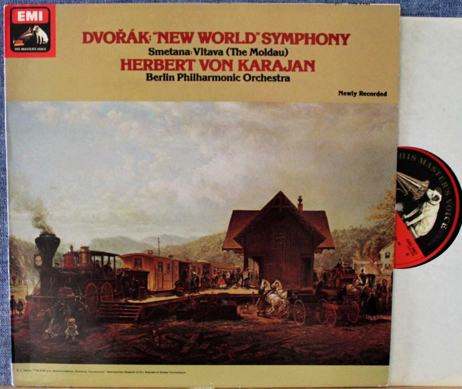 Karajan Dvorak (Symphony op 95) + Smetana (Moldau) EMI ASD 3407 NM