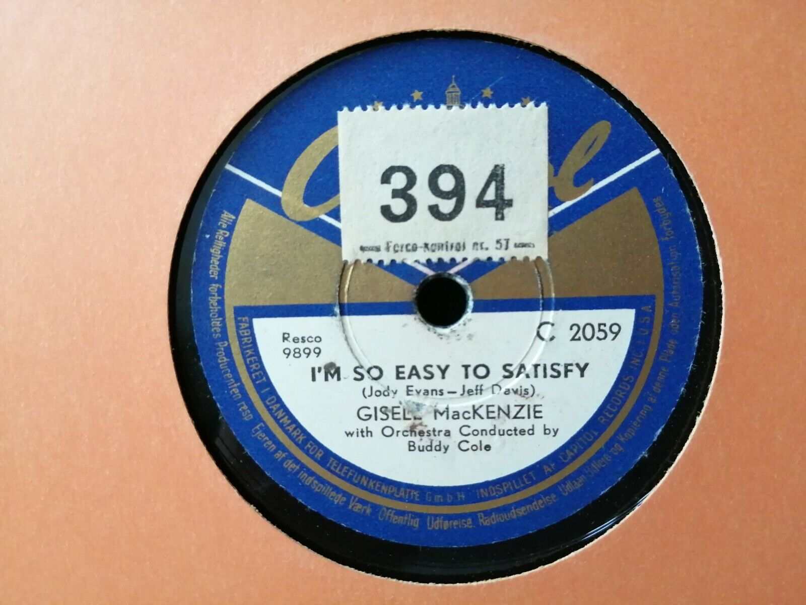 78 rpm shellacGISELE MACKENZIEI'm So Easy To Satisfy/What'll I Do ?RareJazz