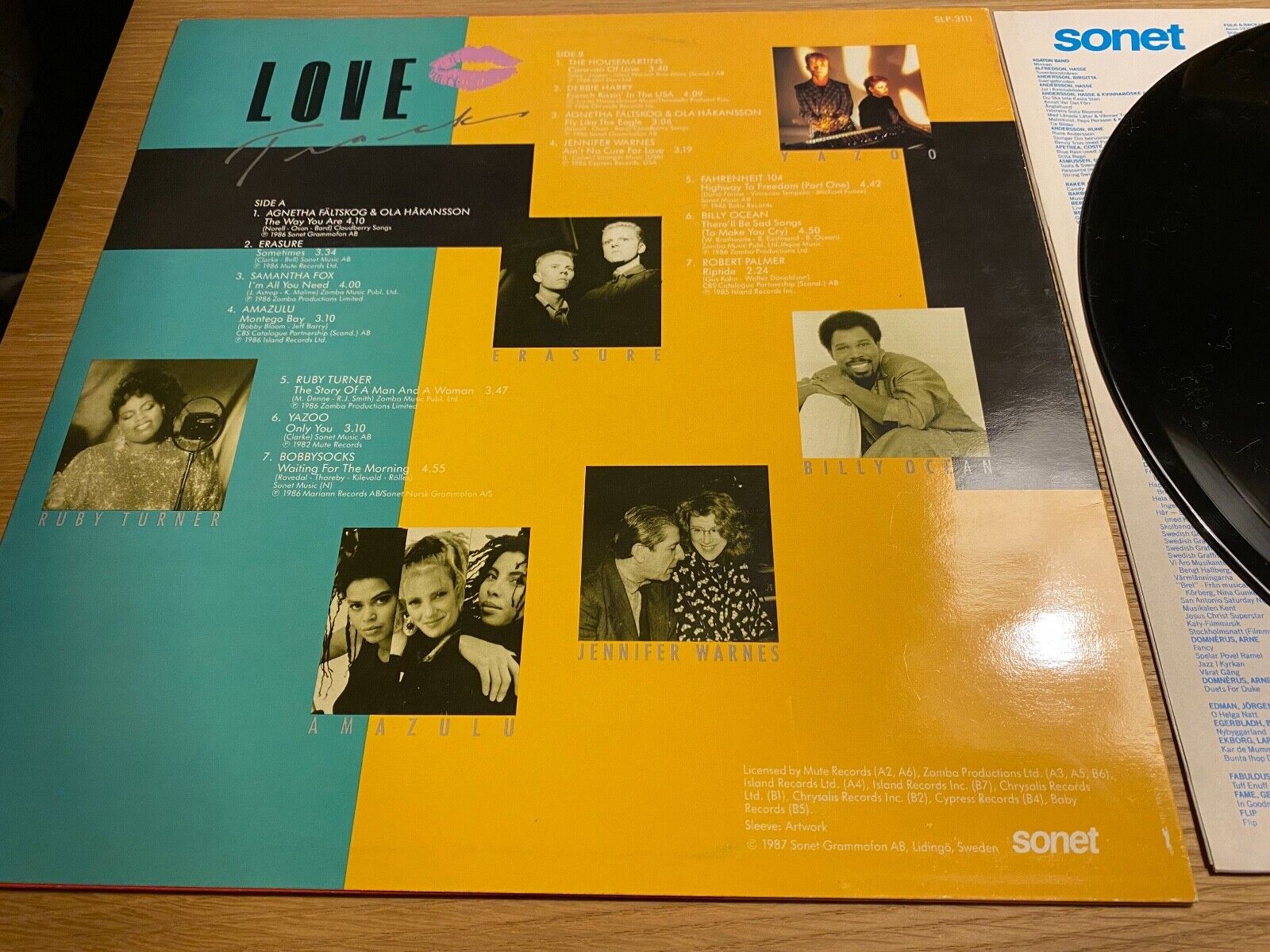 LOVE TRACKS 1987 14 TRACK LP SCANDINAVIAN PRESS SONET GRAMMOFON AGNETHA FÂLTSKOG