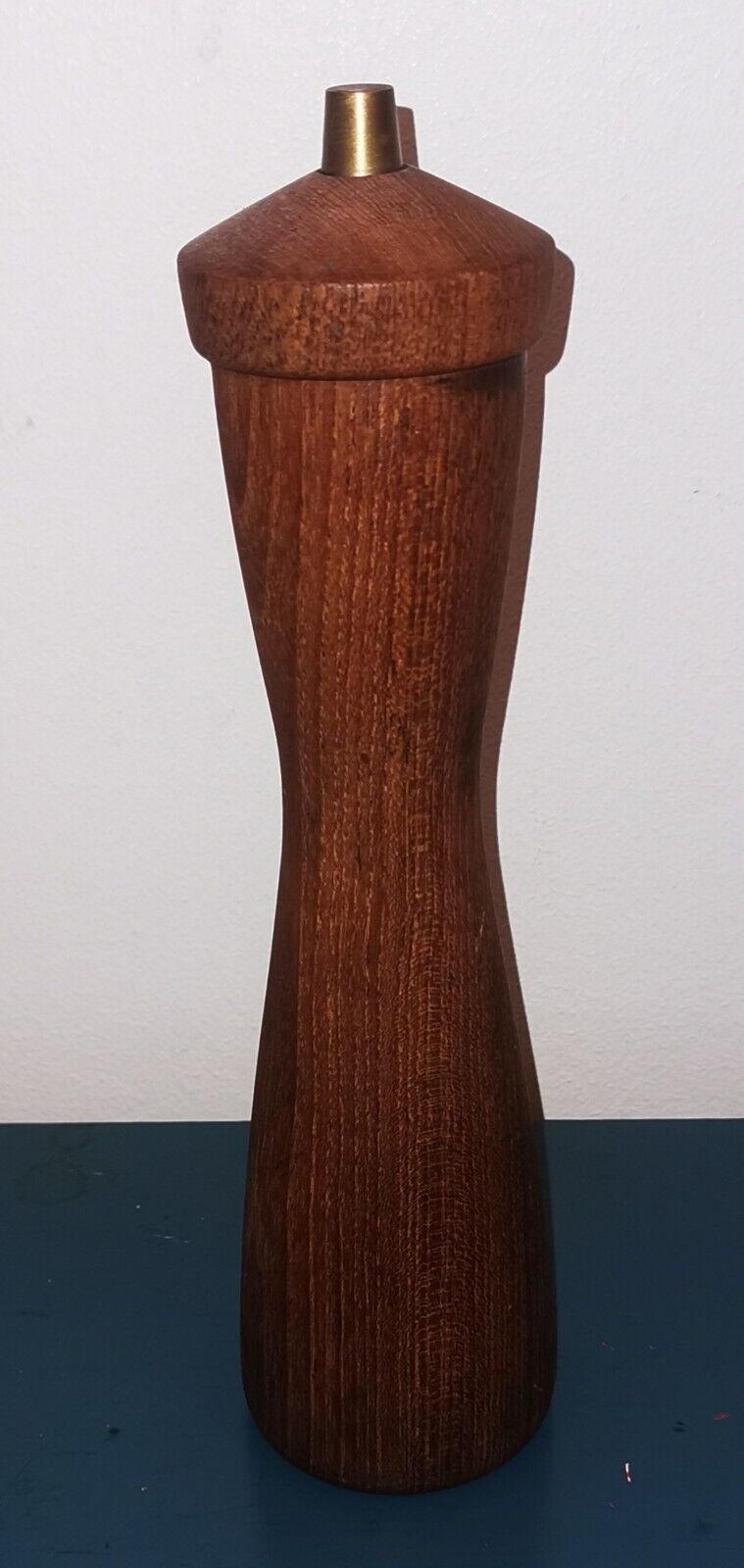 Vintage retro style pepper mill in teak wood by un-known maker Denmark c 1970