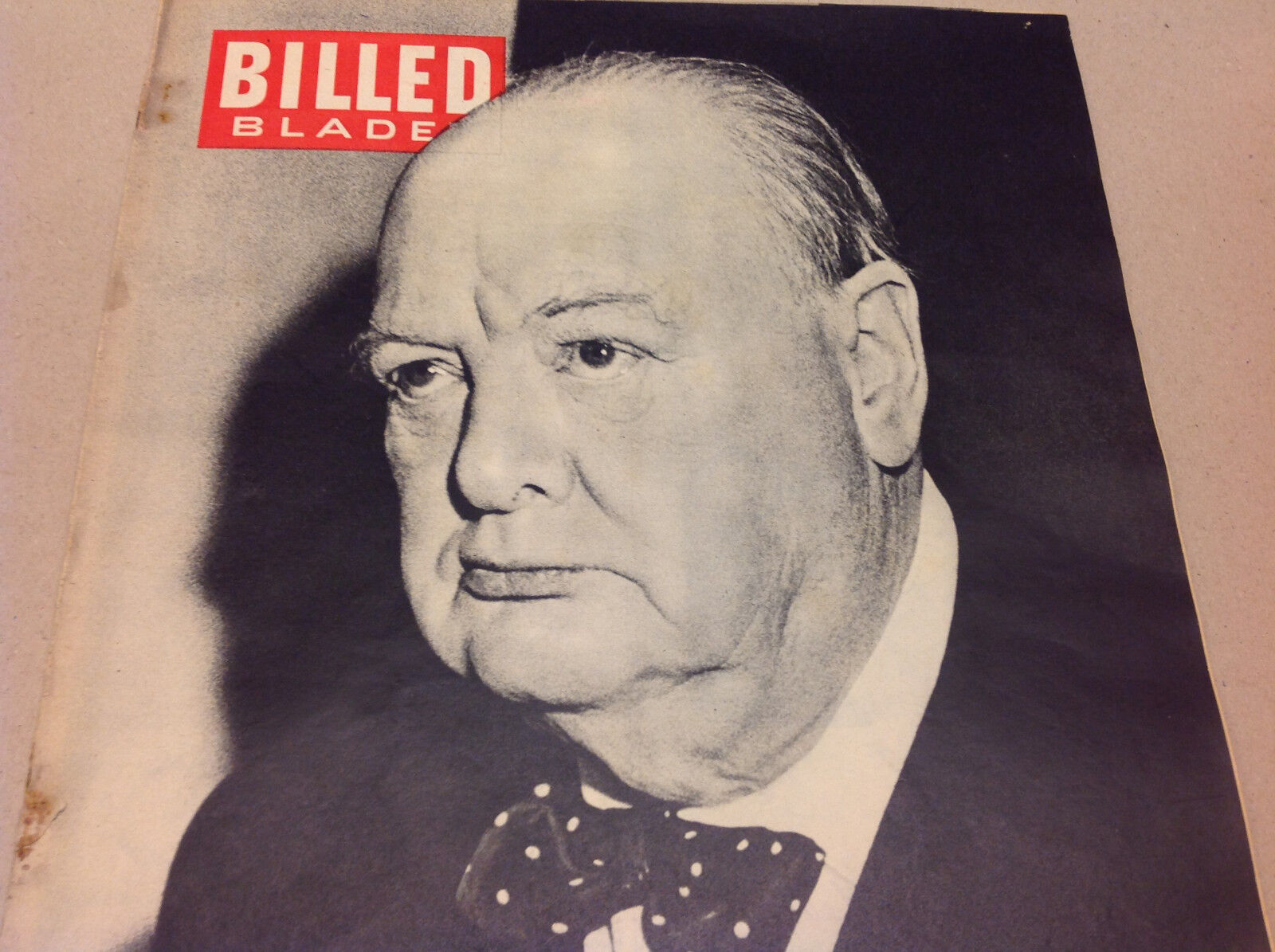 WINSTON CHURCHILL PRIME MINISTER ON COVER VTG DANISH Magazine Billed-Bladet 1950