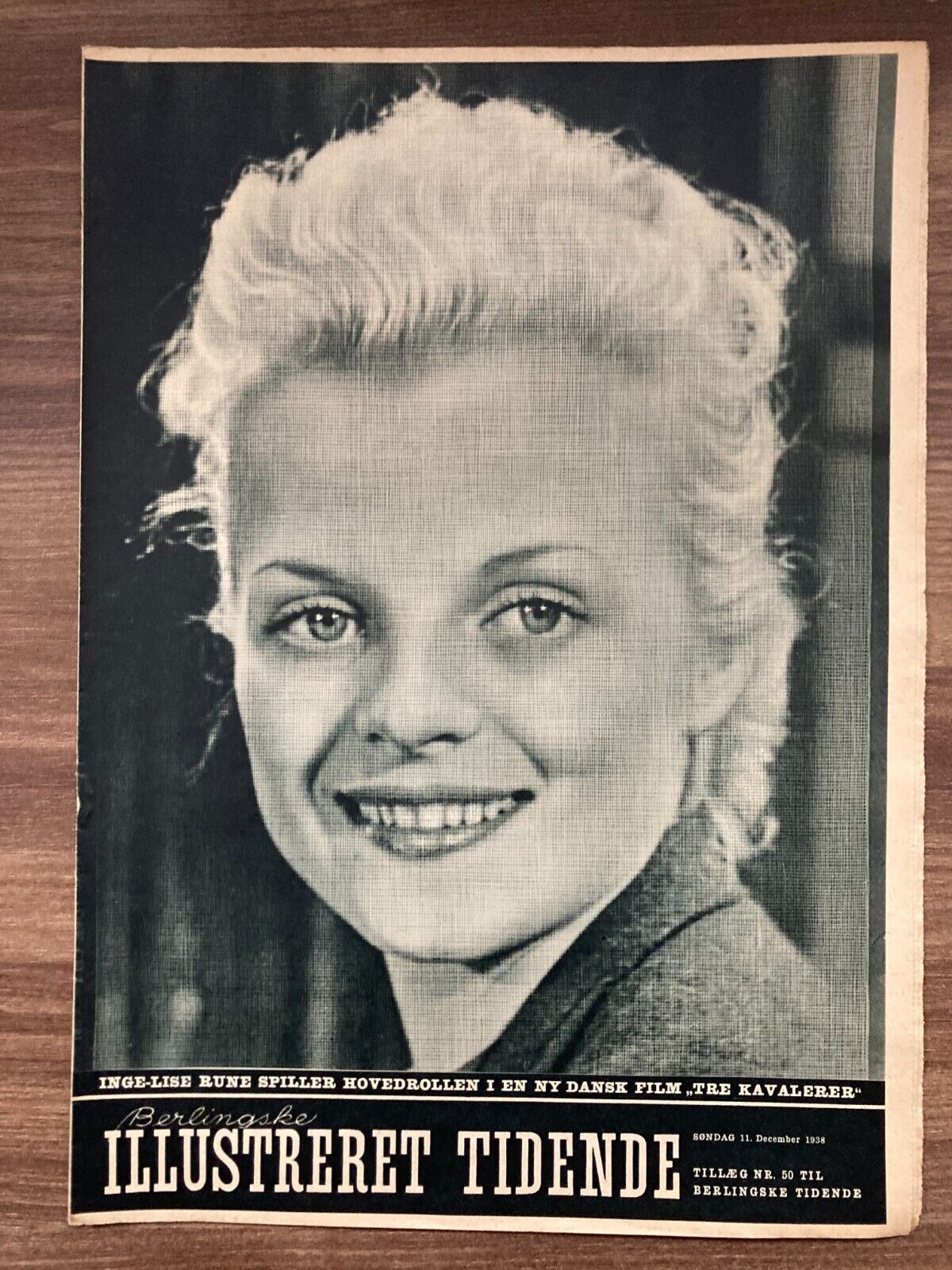 Inge-Lise Rune Tre Kavalerer Actress Danish Magazine 1938 "Berlingske IT"